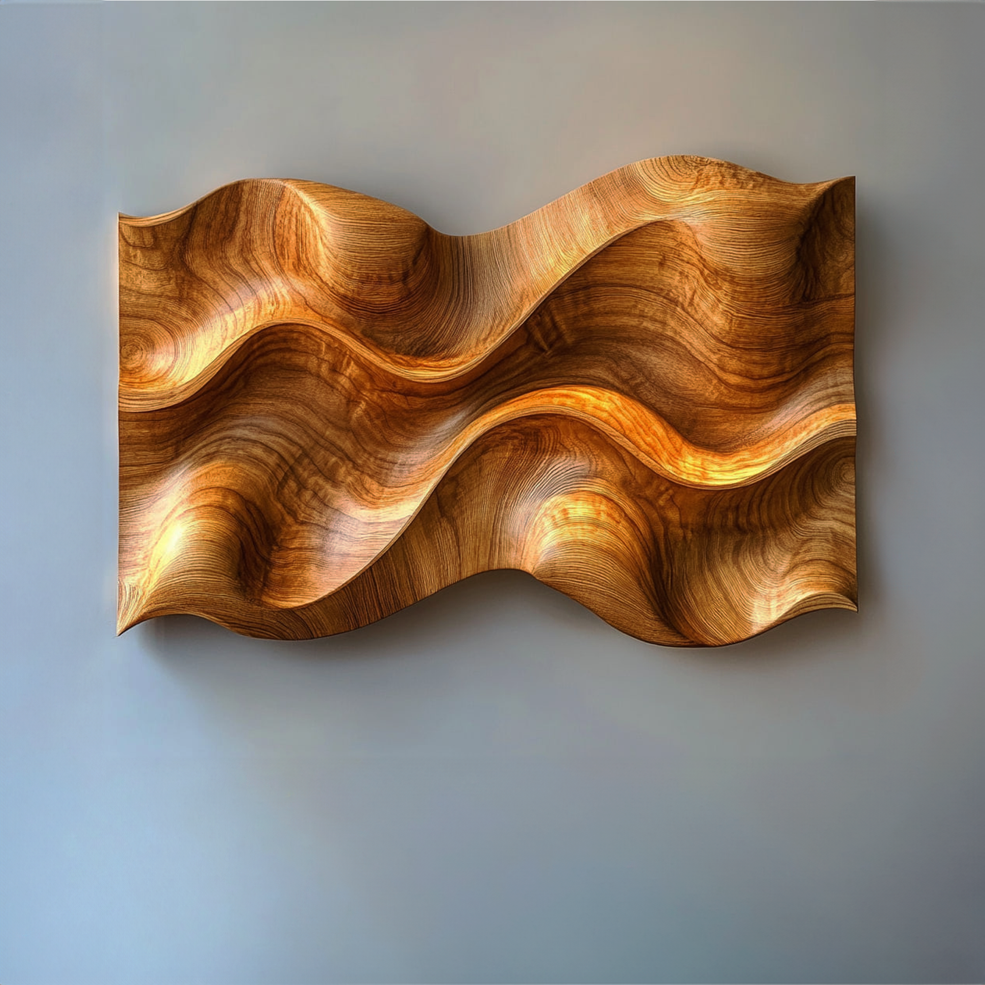 Ripple Grain Solid Wood Wall Art Organic Modern Interior Decor SINLKIWD019