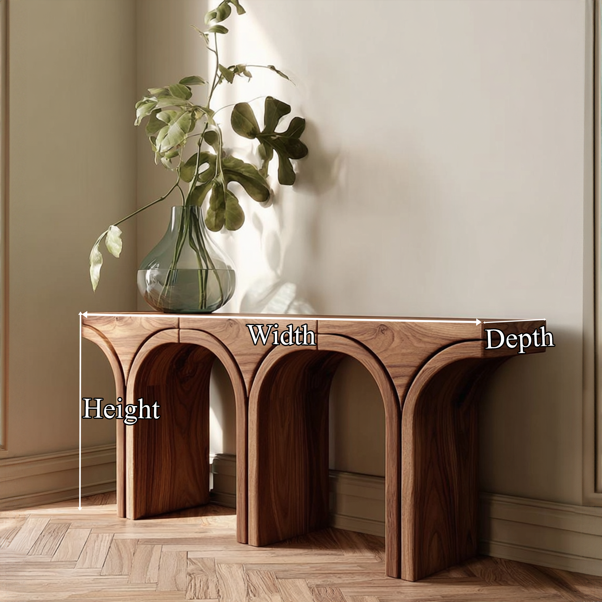 Mid Century Arch Console Table Living Room Entryway SINLKICS415