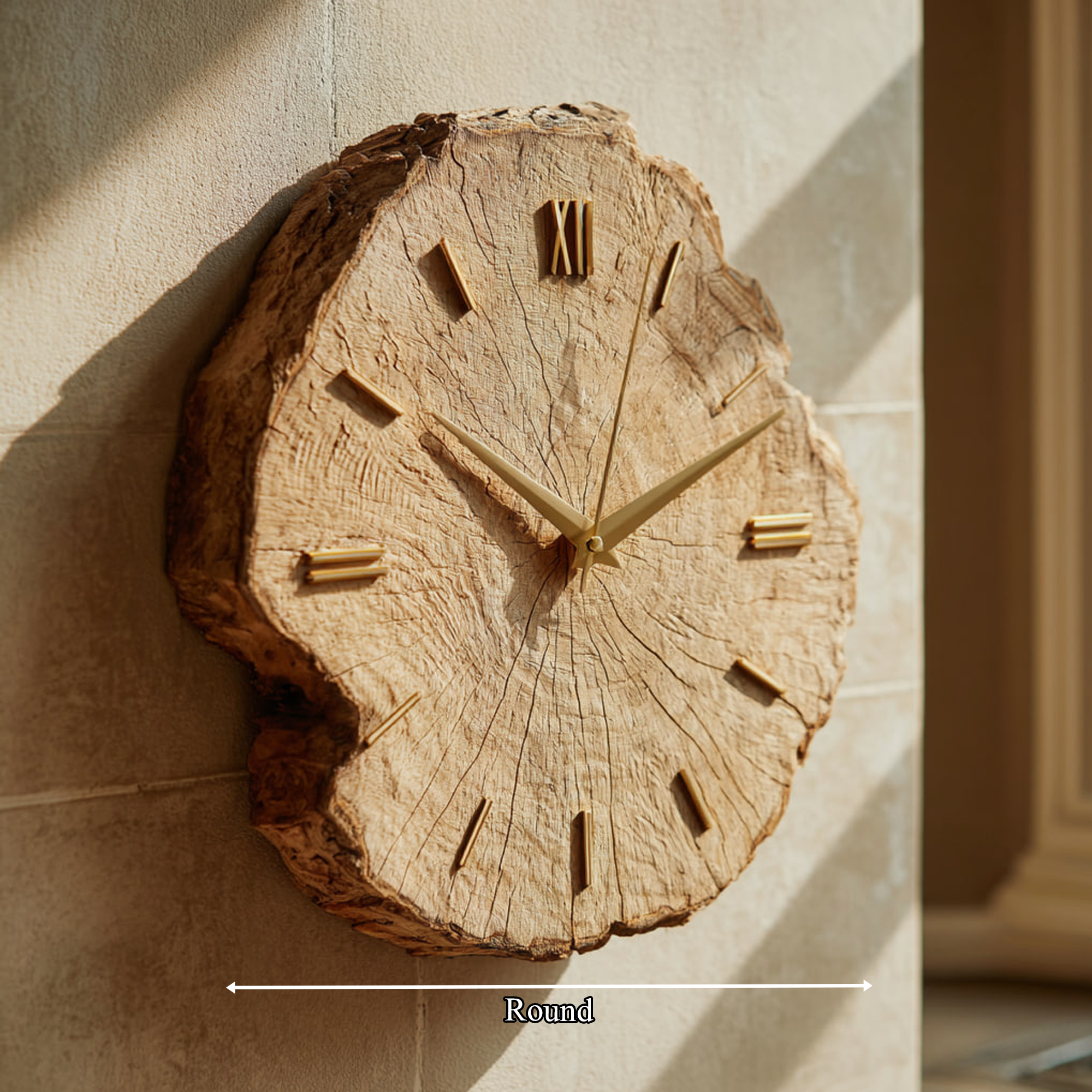 Rustic Organic Wood Wall Clock Hallway Or Living Room SINLKICK011