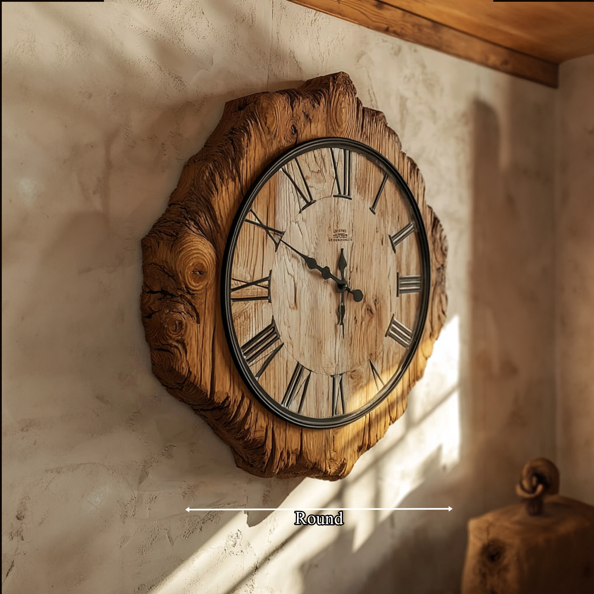 Rustic Natural Edge Wall Clock Wooden Decor Living Room Or Bedroom SINLKICK018