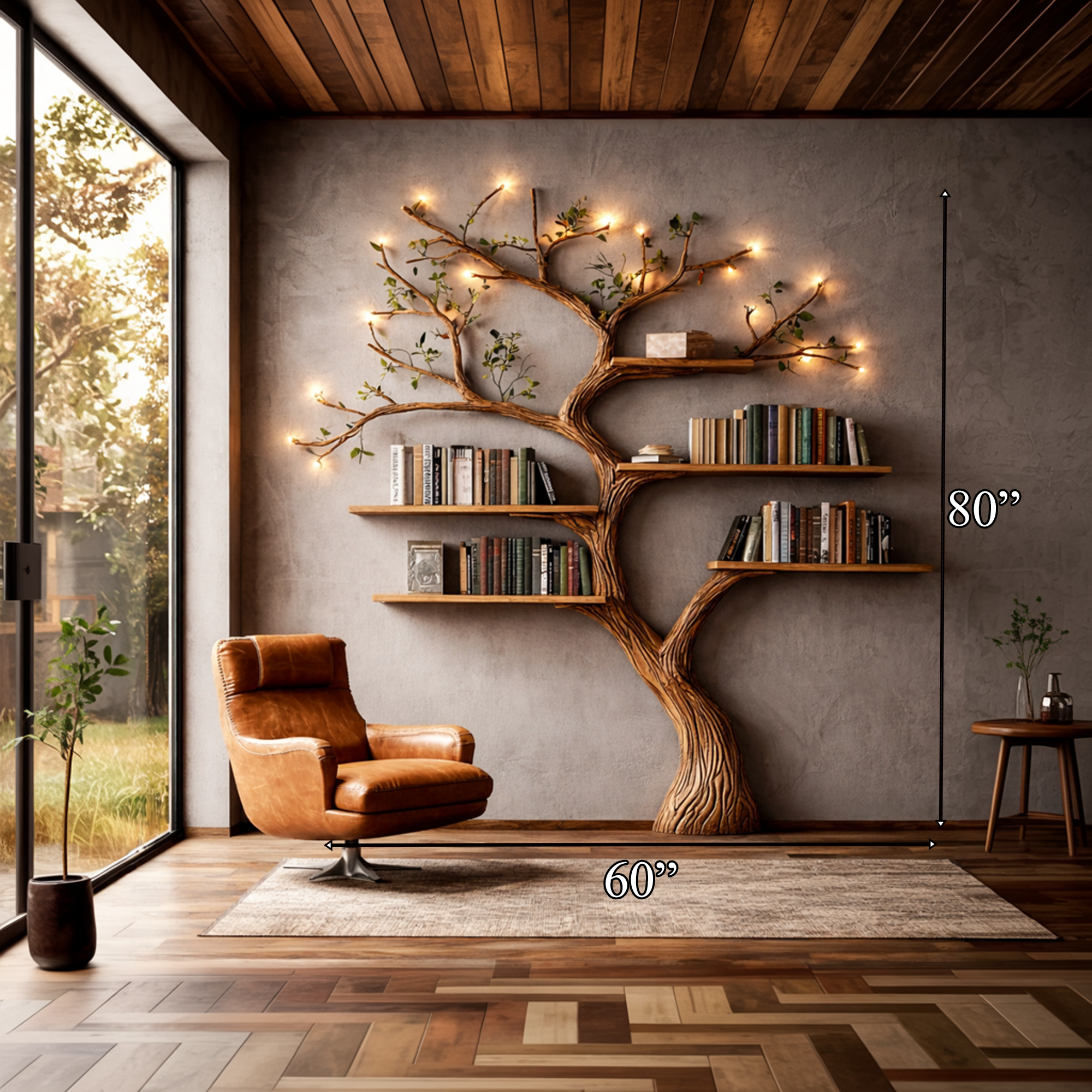 Organic Modern Wall Mounted Tree Bookshelf For Home SINLKITB677