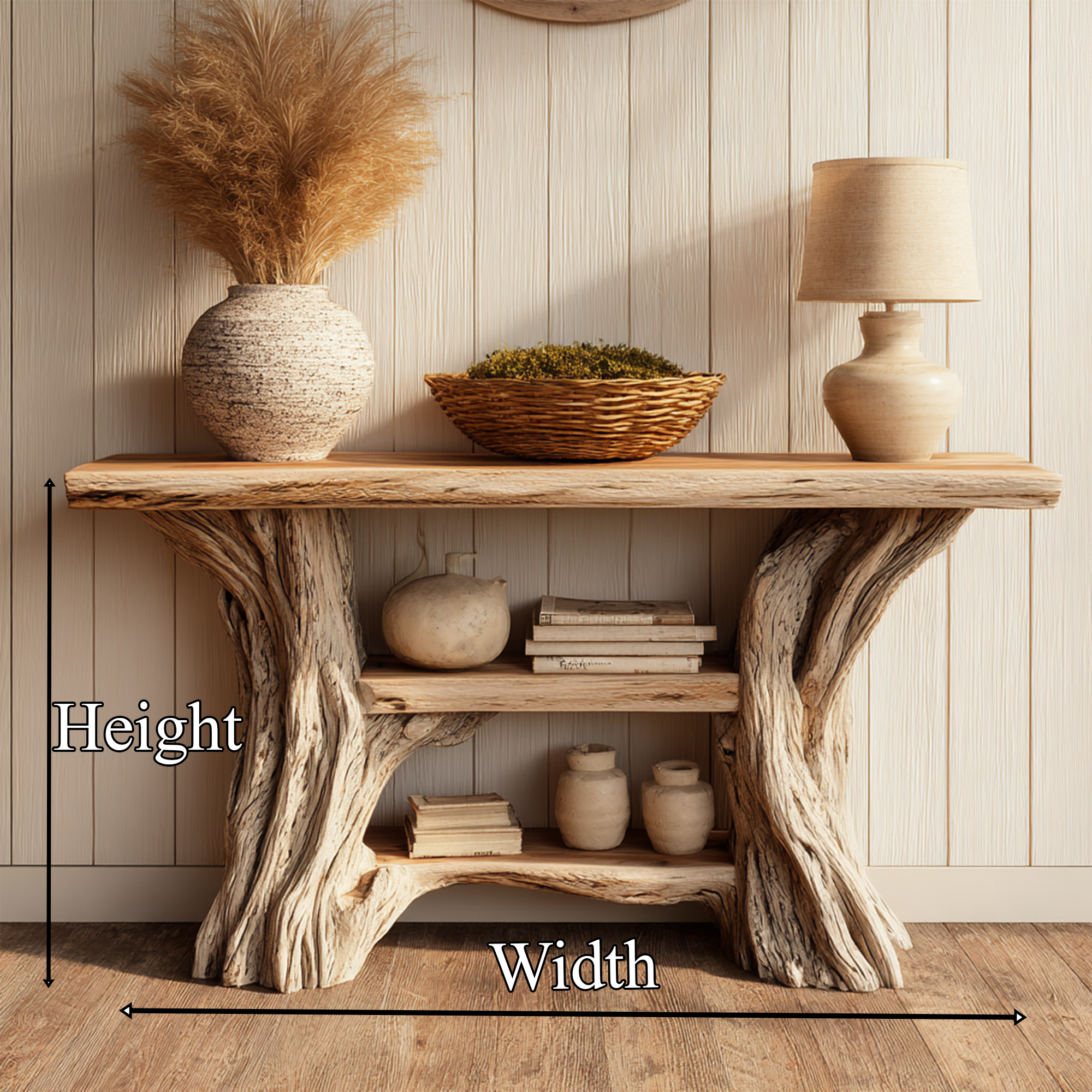 Rustic Branch Console Table Solid Wood Entryway SINLKICS483