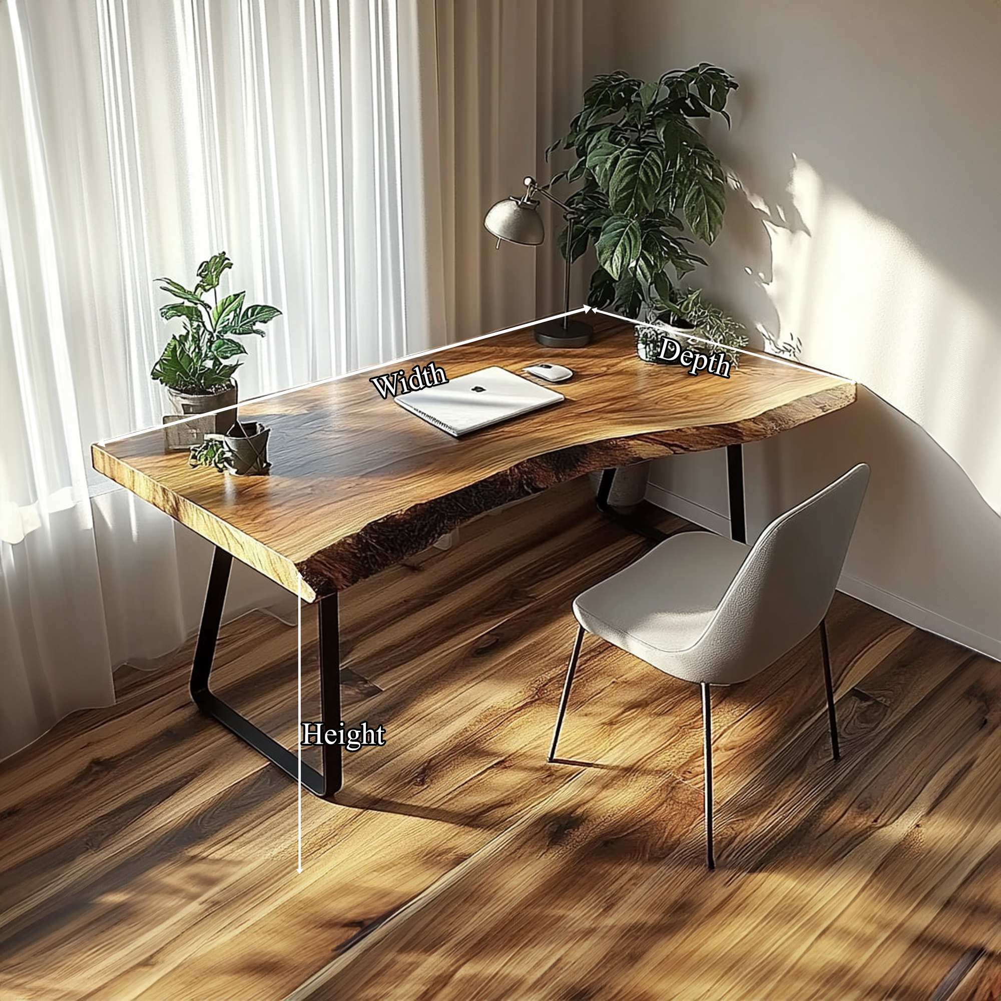 Organic Modern Office Desk Bedroom And Studio Room SINLKIDK030