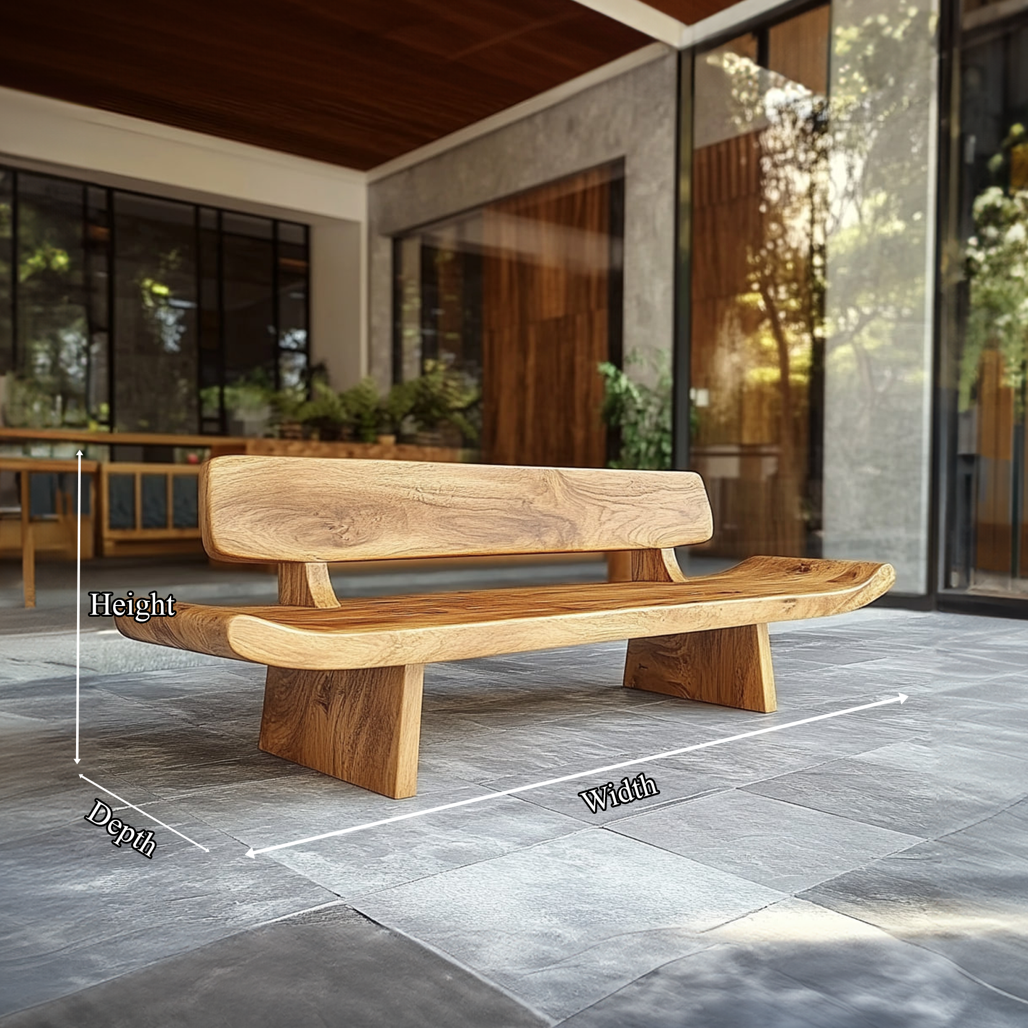 Handcrafted Organic Live Edge Wood Bench For Entryway Or Hallway SINLKIRS052