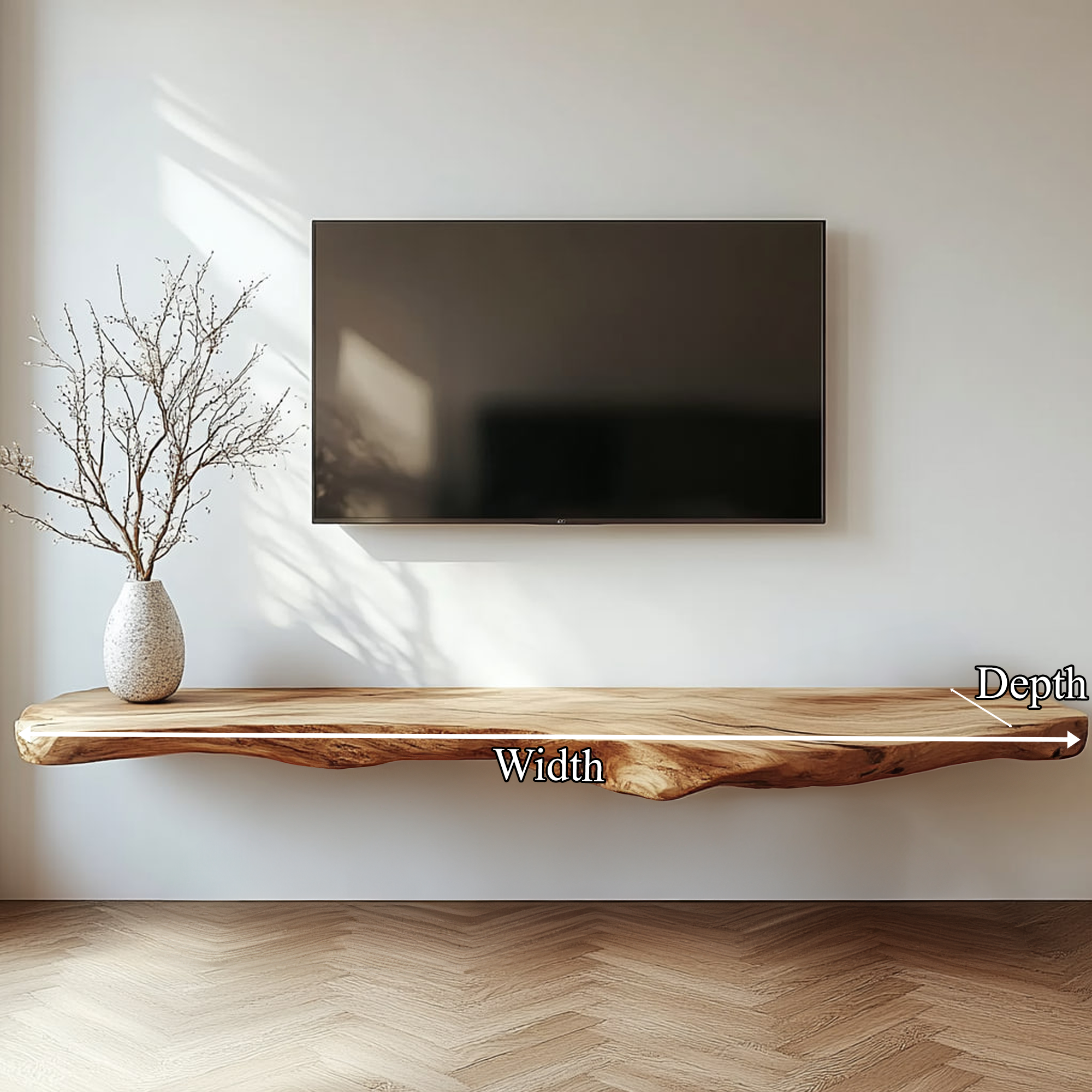 Rustic Floating TV Shelf For Living Room And Media Room SINLKIFL320