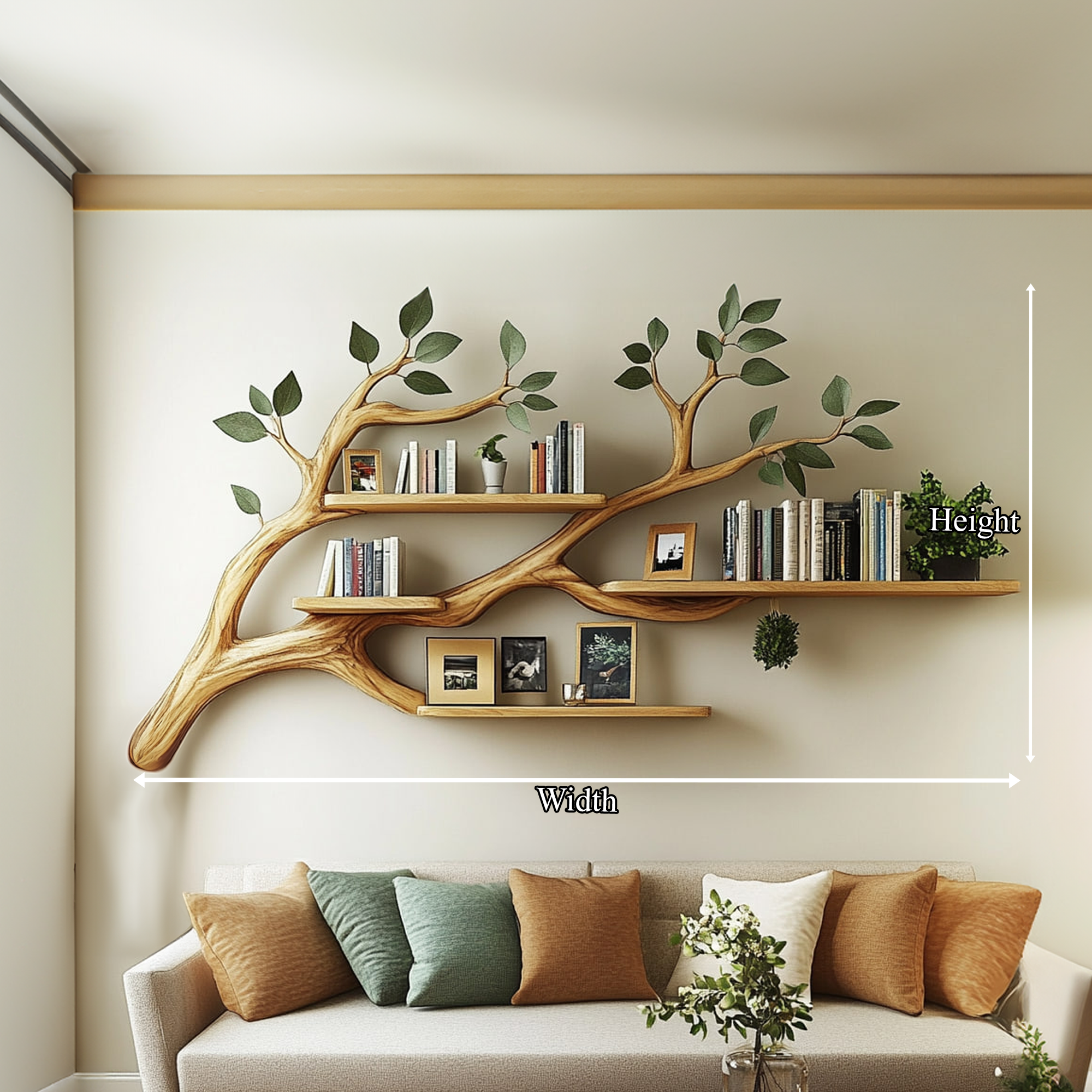 Rustic Sculptural Tree Branch Shelf Living Entryway SINLKITBS044