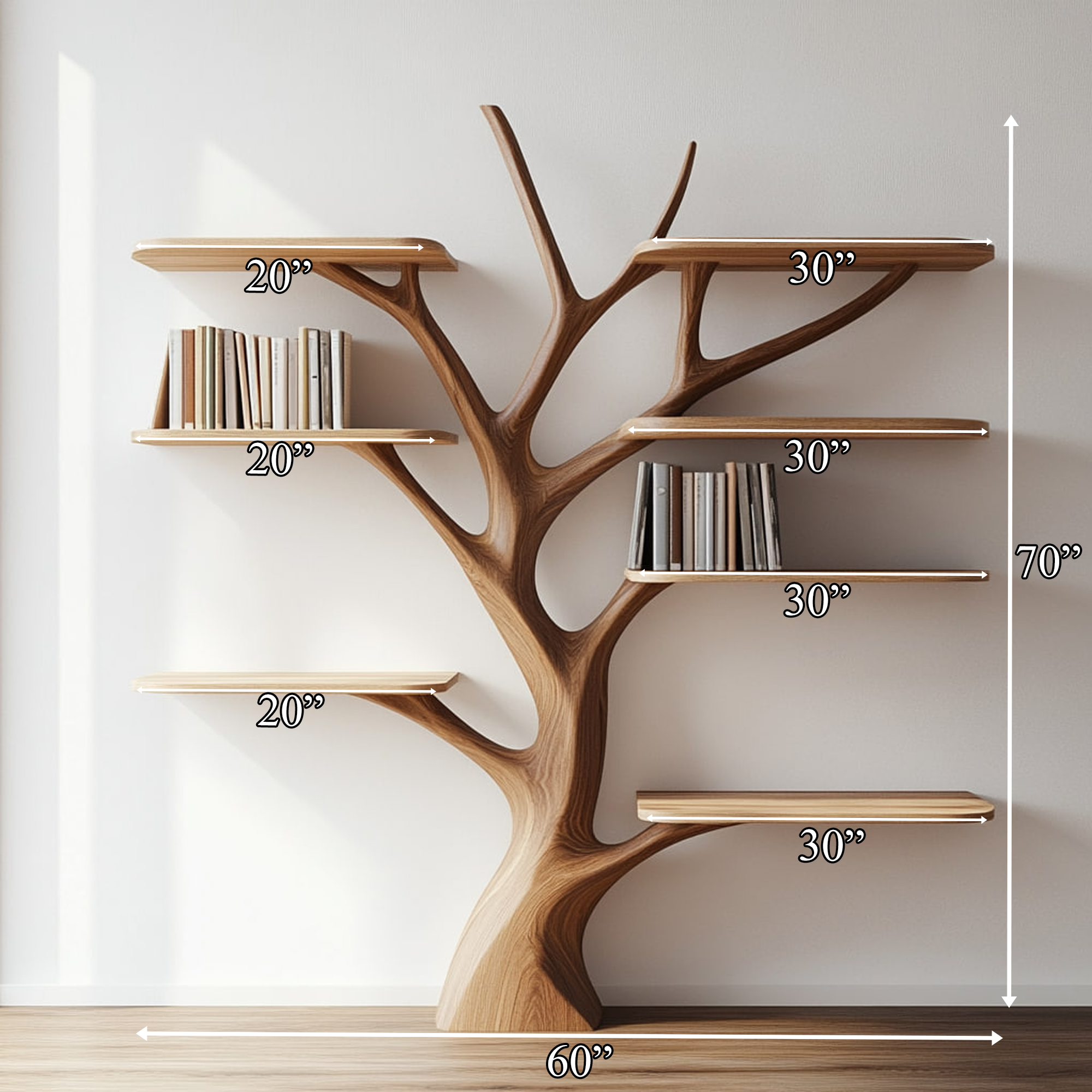 Rustic Organic Branch Bookshelf Living Room Or Study Room SINLKITB572