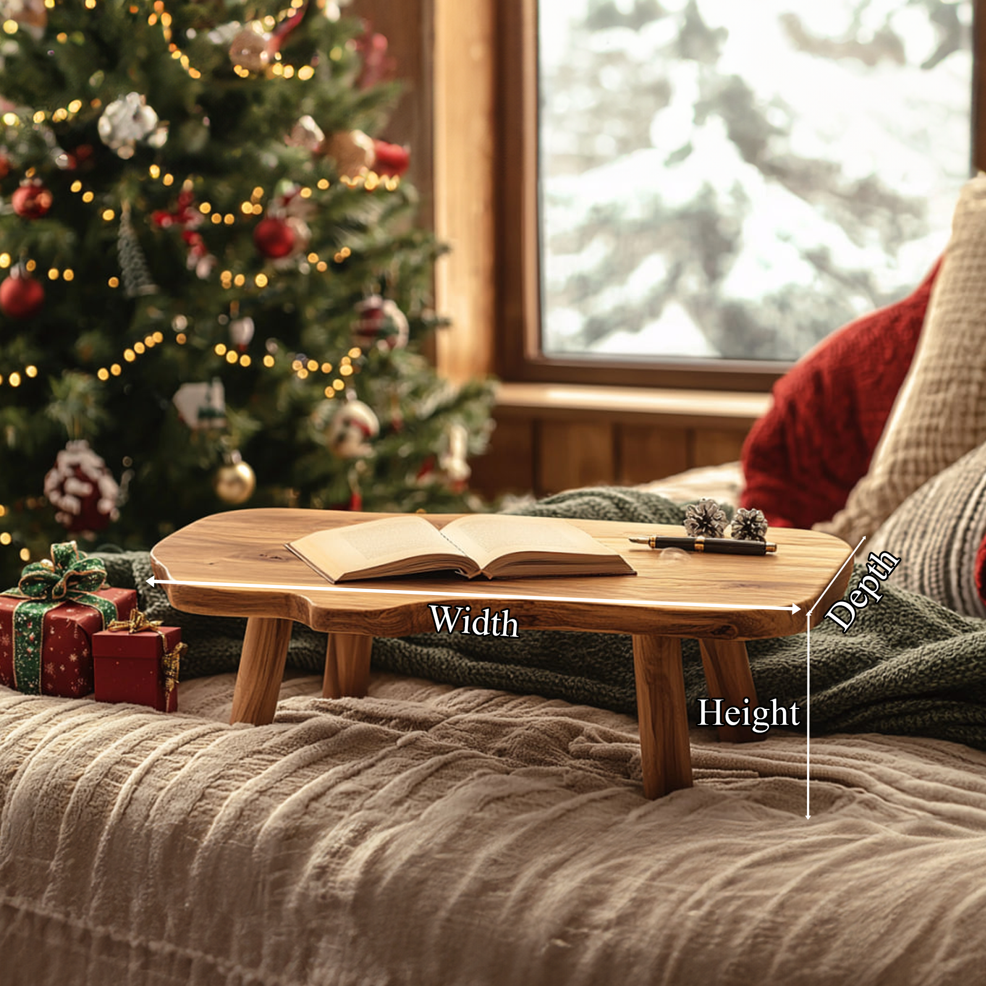 Mid Century Rustic Table Christmas Holiday Rustic Bedroom Decor SINLKIDK068