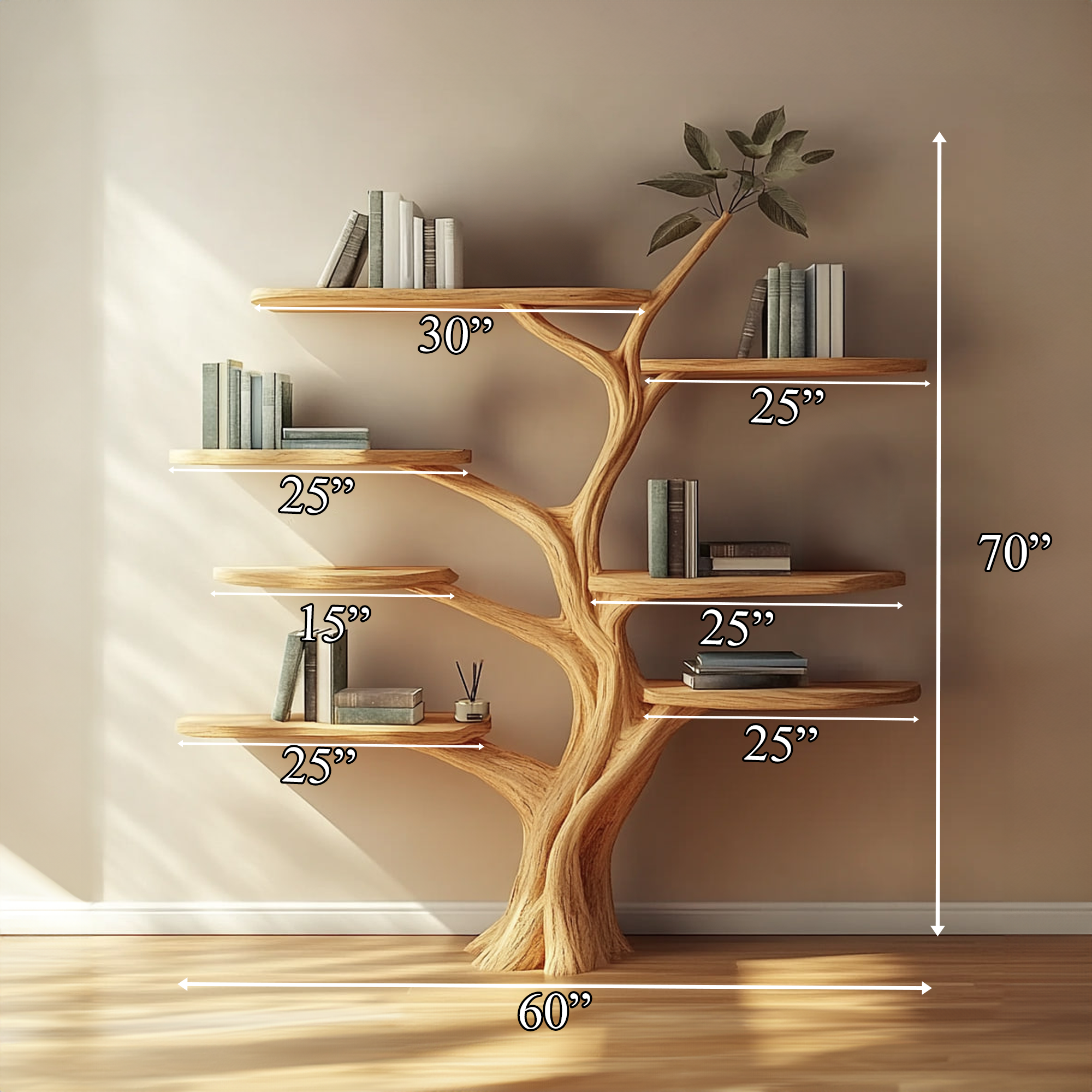 Rustic Christmas Tree Wall Shelf Display Entryway SINLKITB579