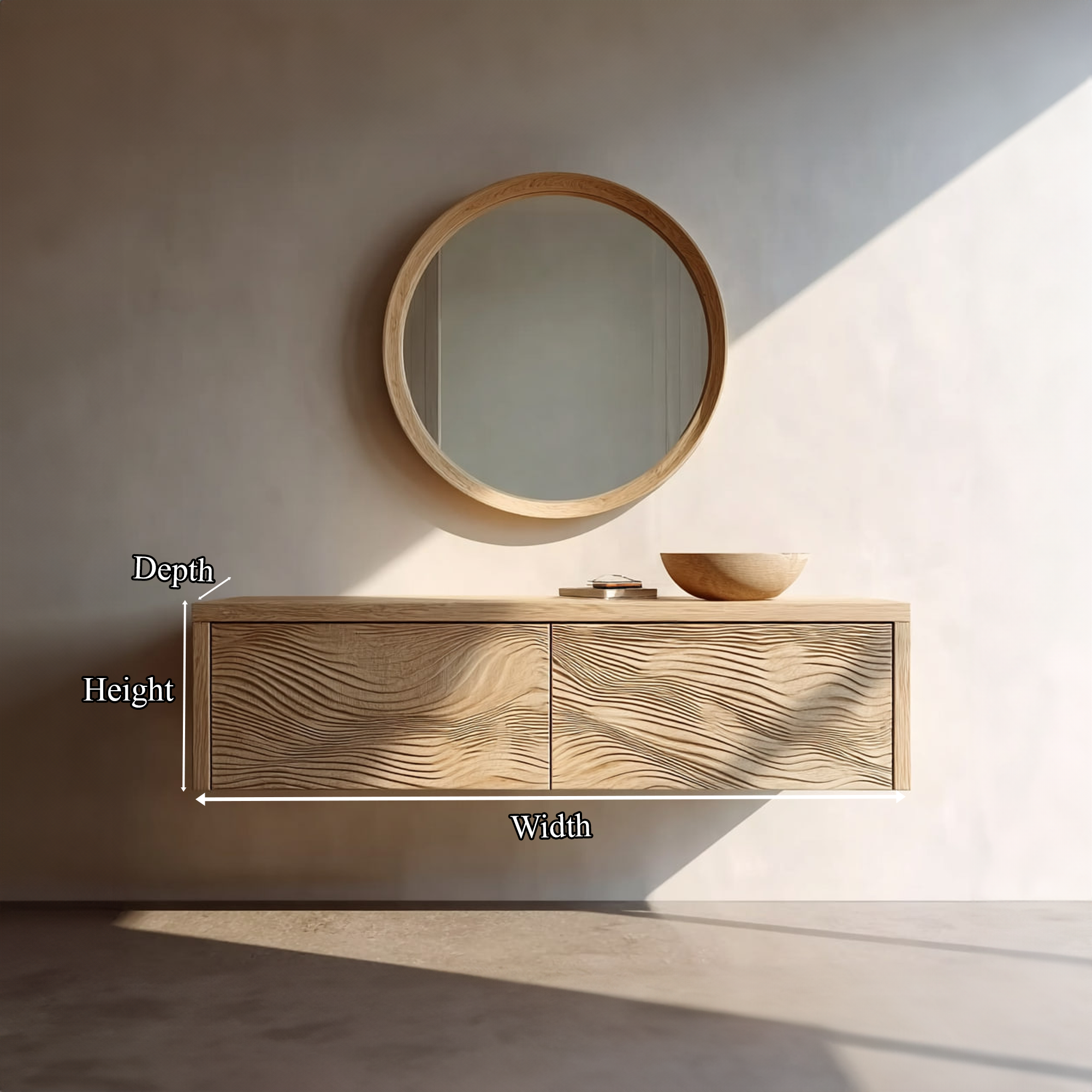 Rustic Wood Bathroom Vanity Cabinet Minimalist Bathroom Decor SINLKIBRV155