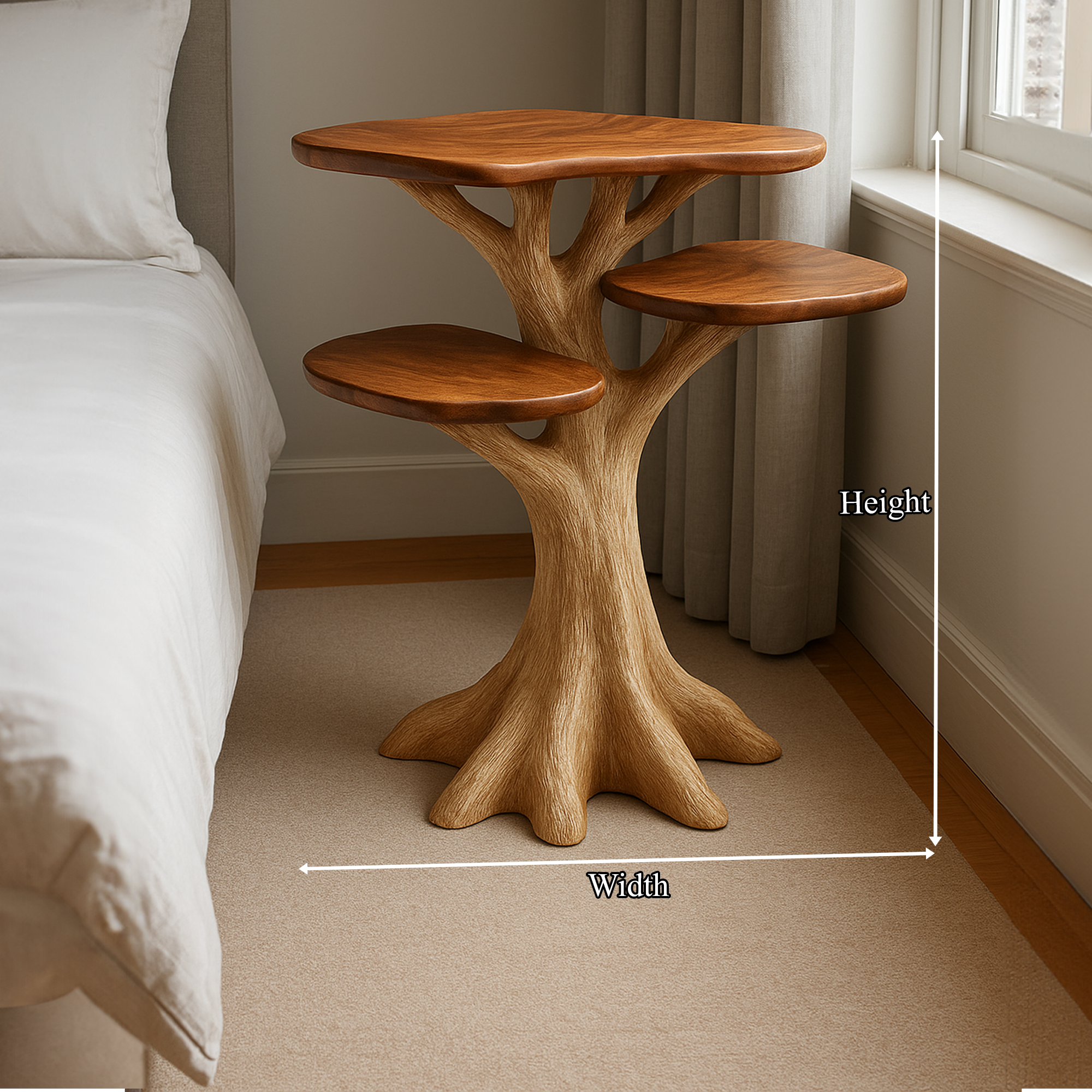 Rustic Tree End Table Bedroom Furniture Accent SINLKIBT136