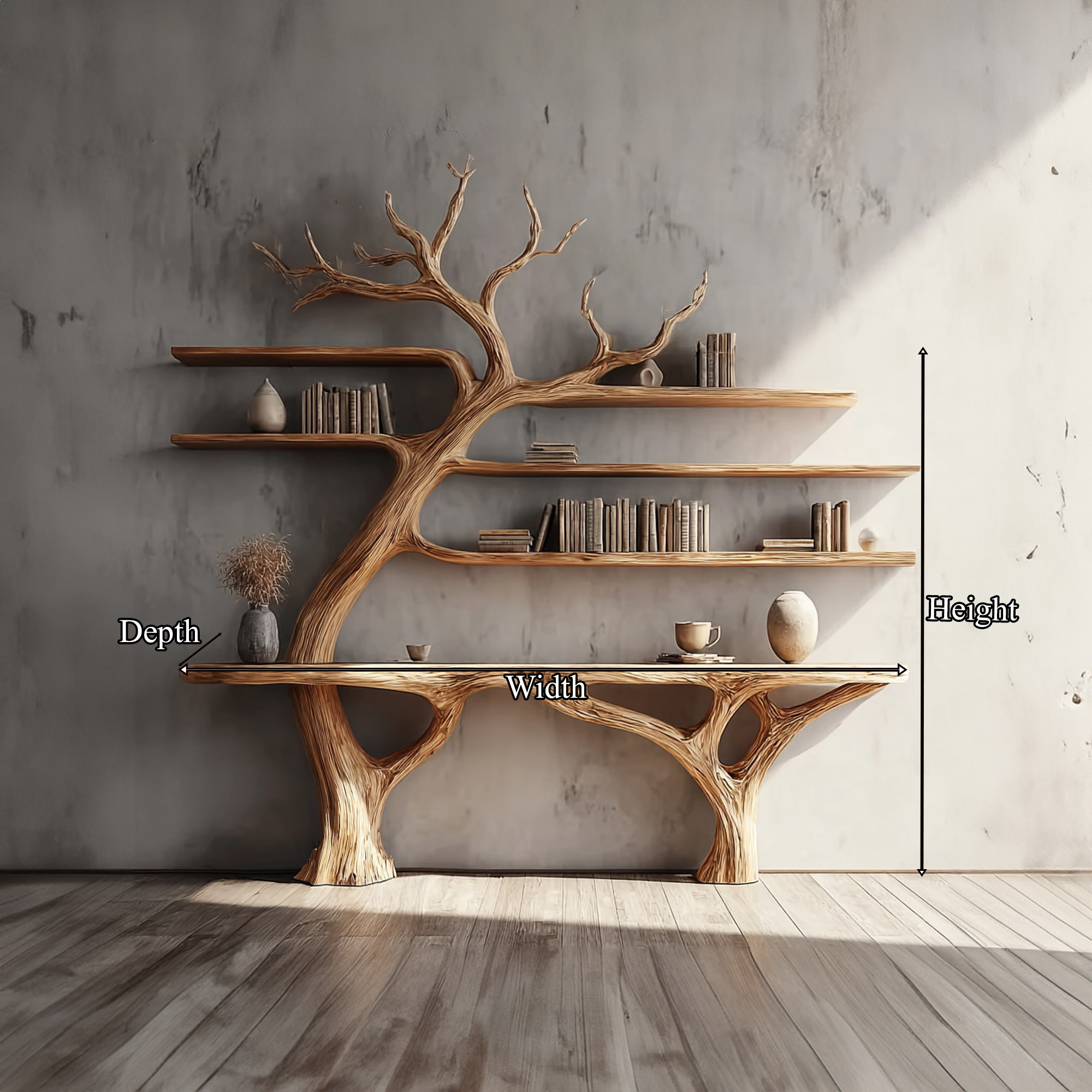 Rustic Console Table Wall Mounted Tree Living Room SINLKICS304