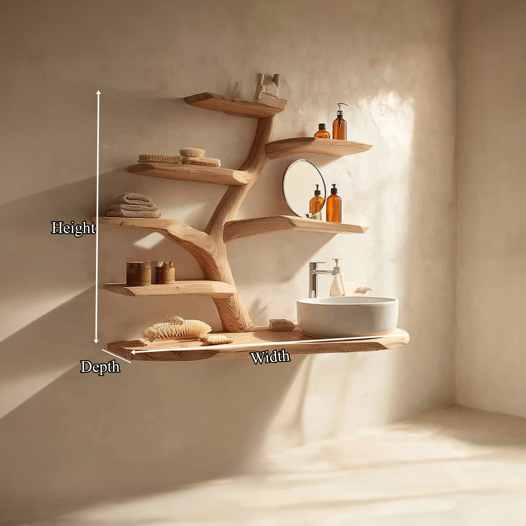 Rustic Branch Display Vanity Bathroom Or Minimal Washroom SINLKITBB012