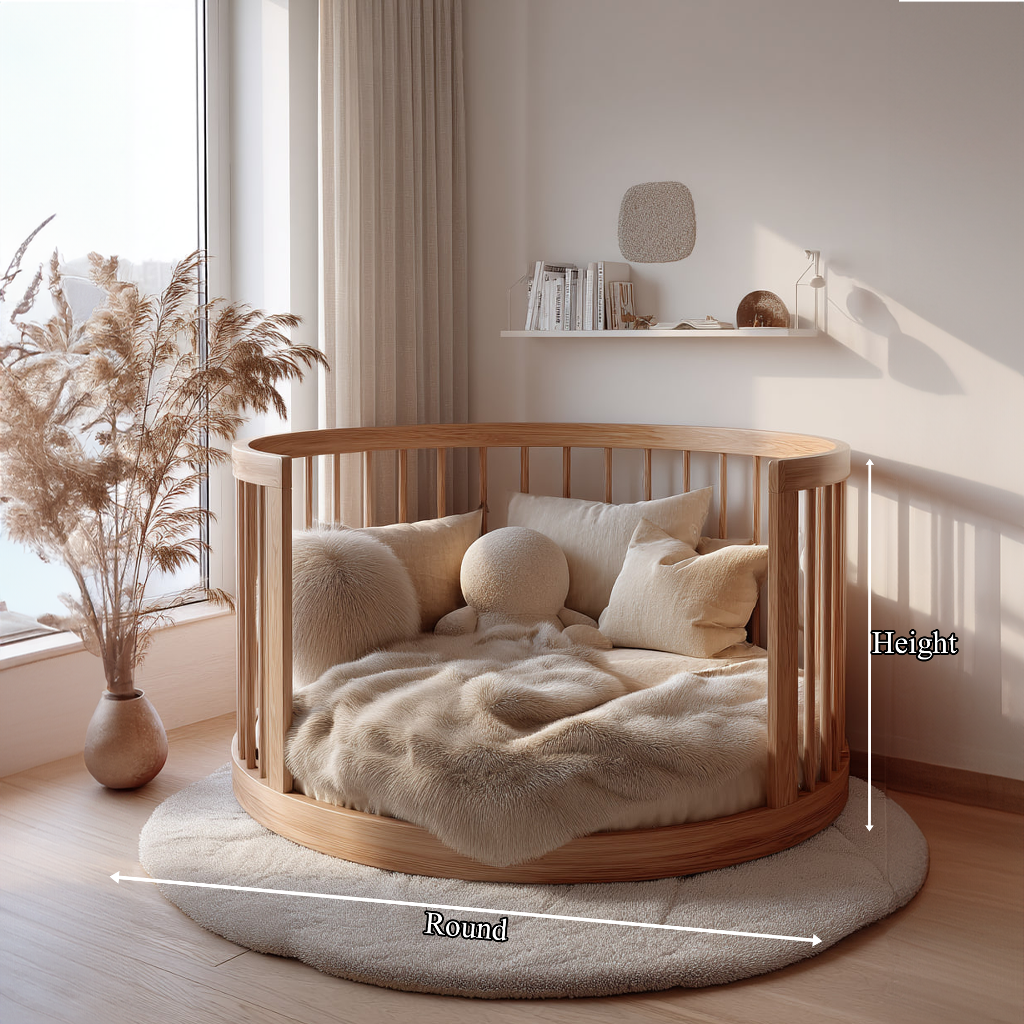 Scandinavian Round Daybed Kids Room Nursery SINLKIWB51