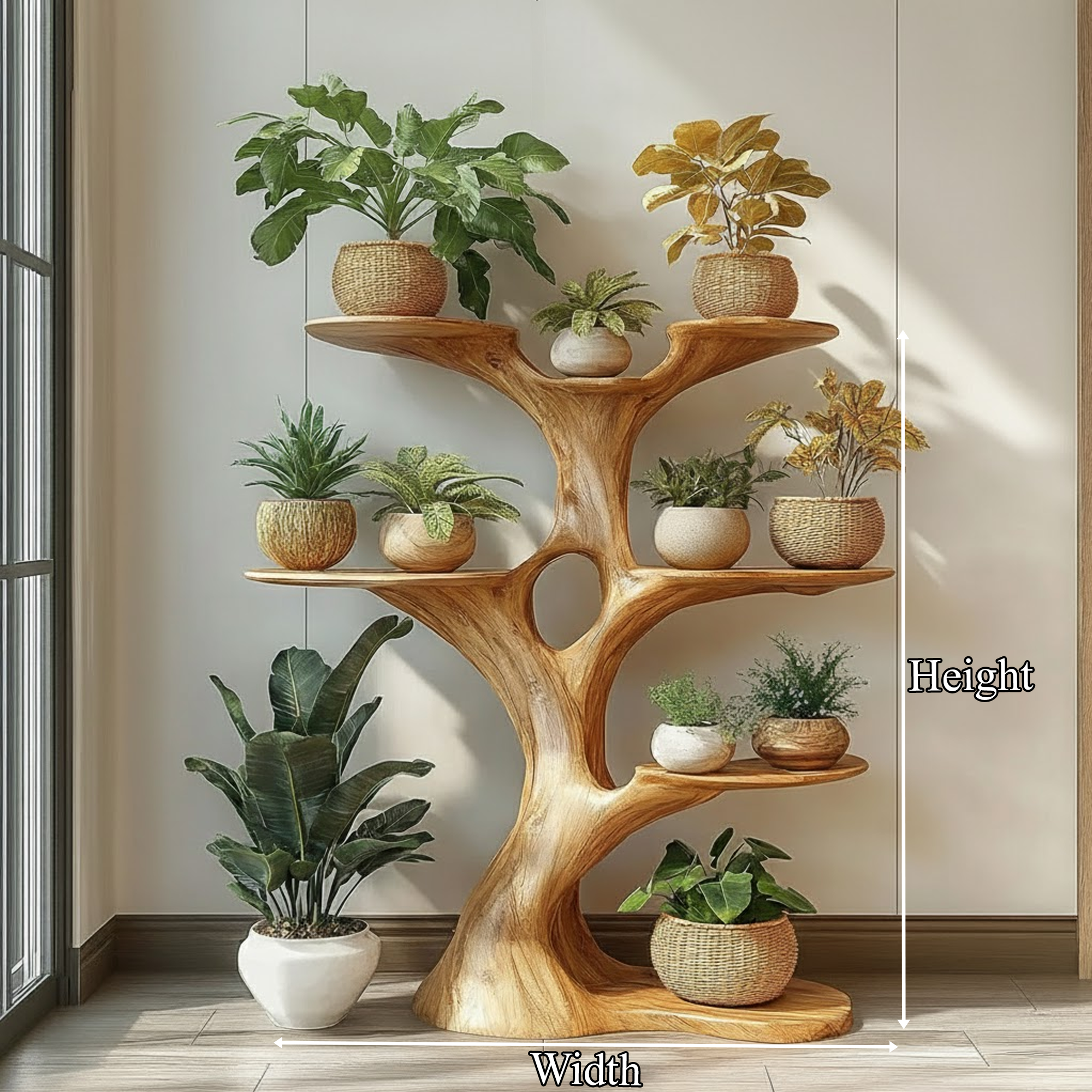 Artistic Tree Plant Stand Modern Living Room SINLKITT094