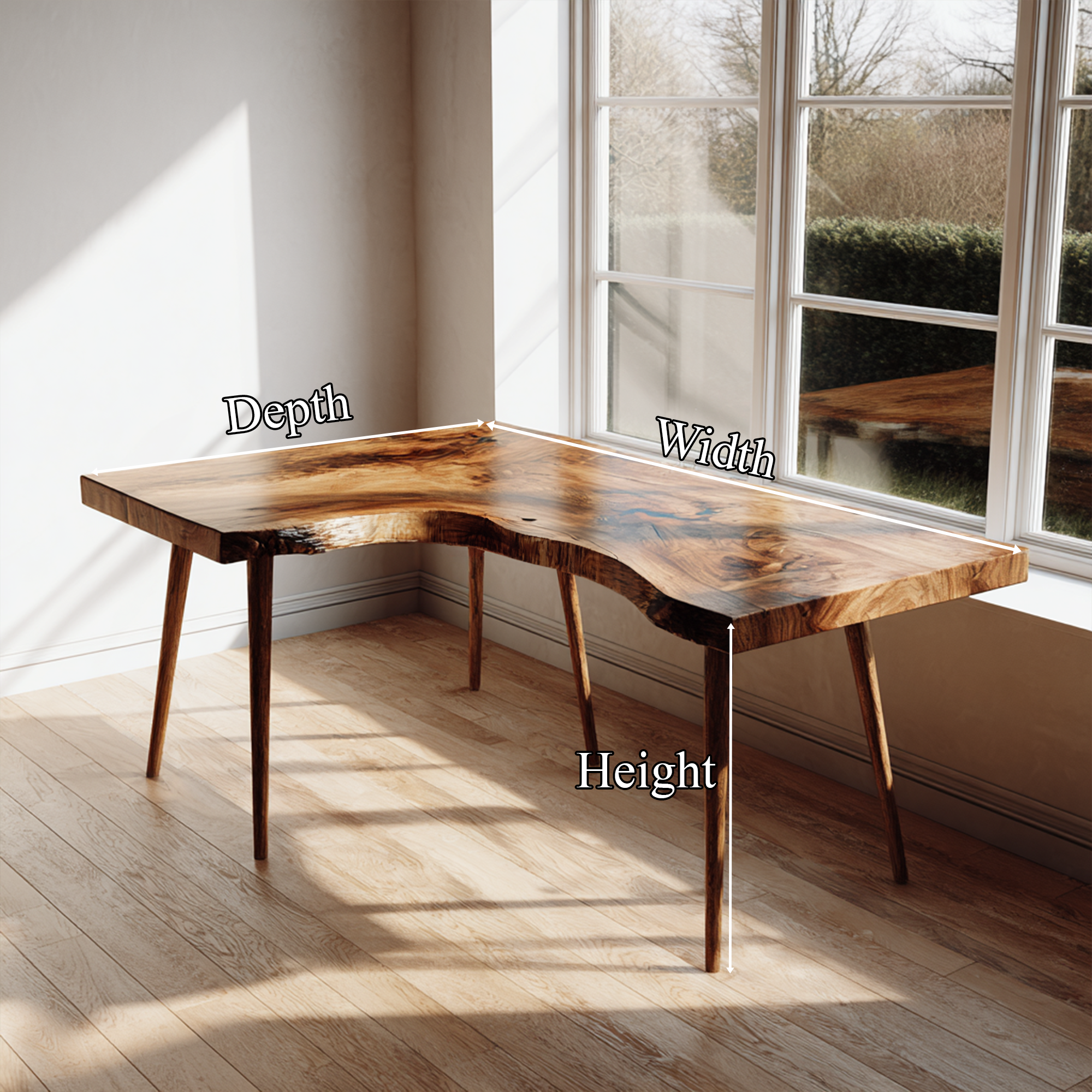Rustic Organic Corner Office Desk Studio And Reading Room SINLKIDK073