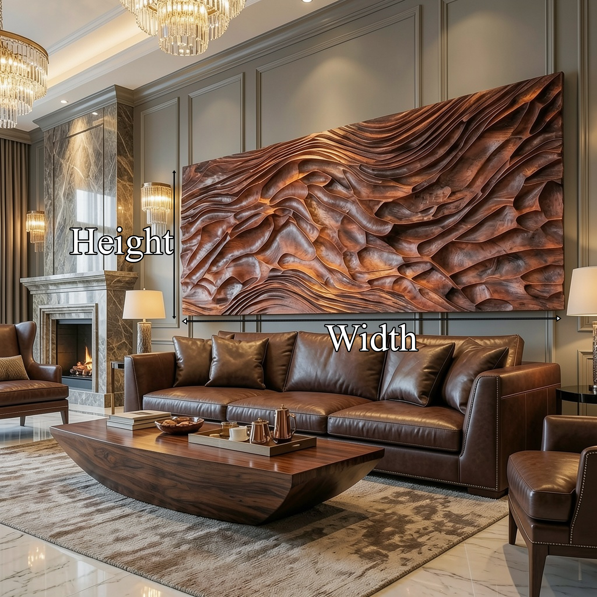 Modern Carved Wood Wall Art Living Room And Lounge SINLKIWD044