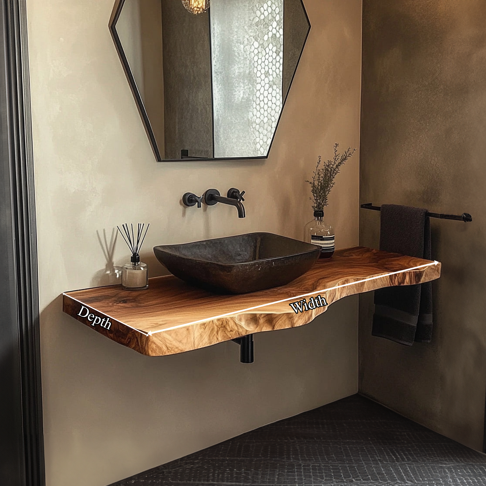 Mid Century Bathroom Vanity Shelf Contemporary Bathroom Decor SINLKIBRV221