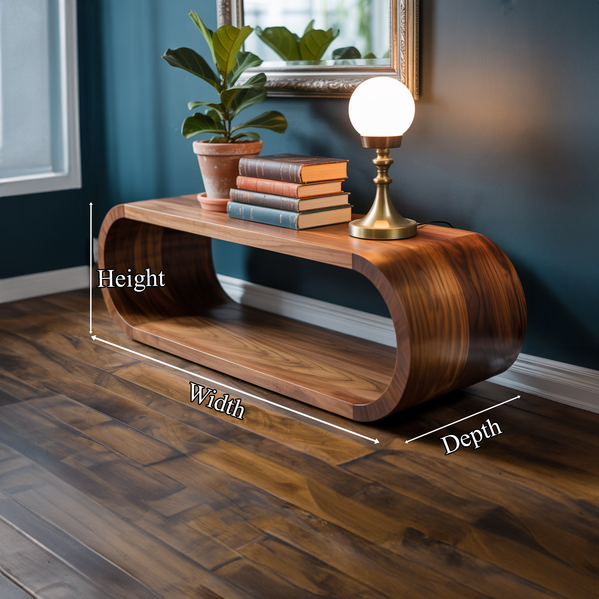 Organic Modern Curved Storage Cabinet Entryway Or Living Room SINLKISC283