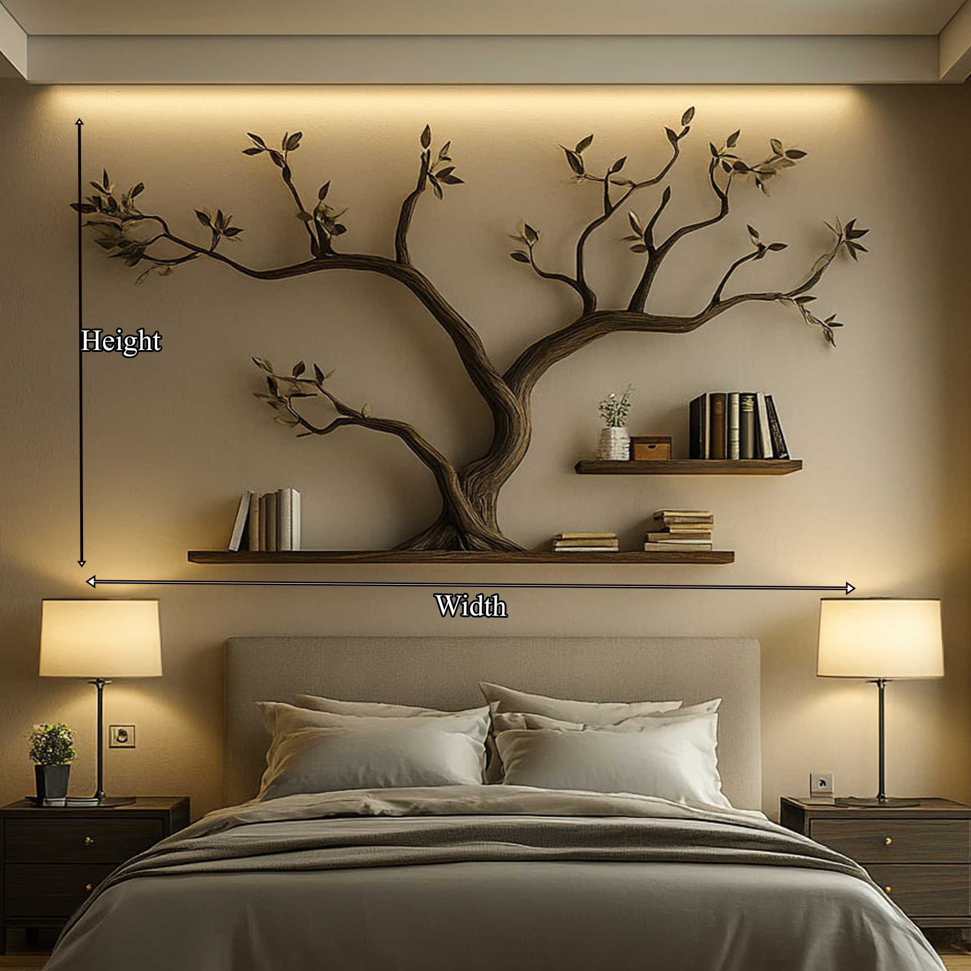 Mid Century Tree Branch Shelf Bedroom Decor SINLKITBS091