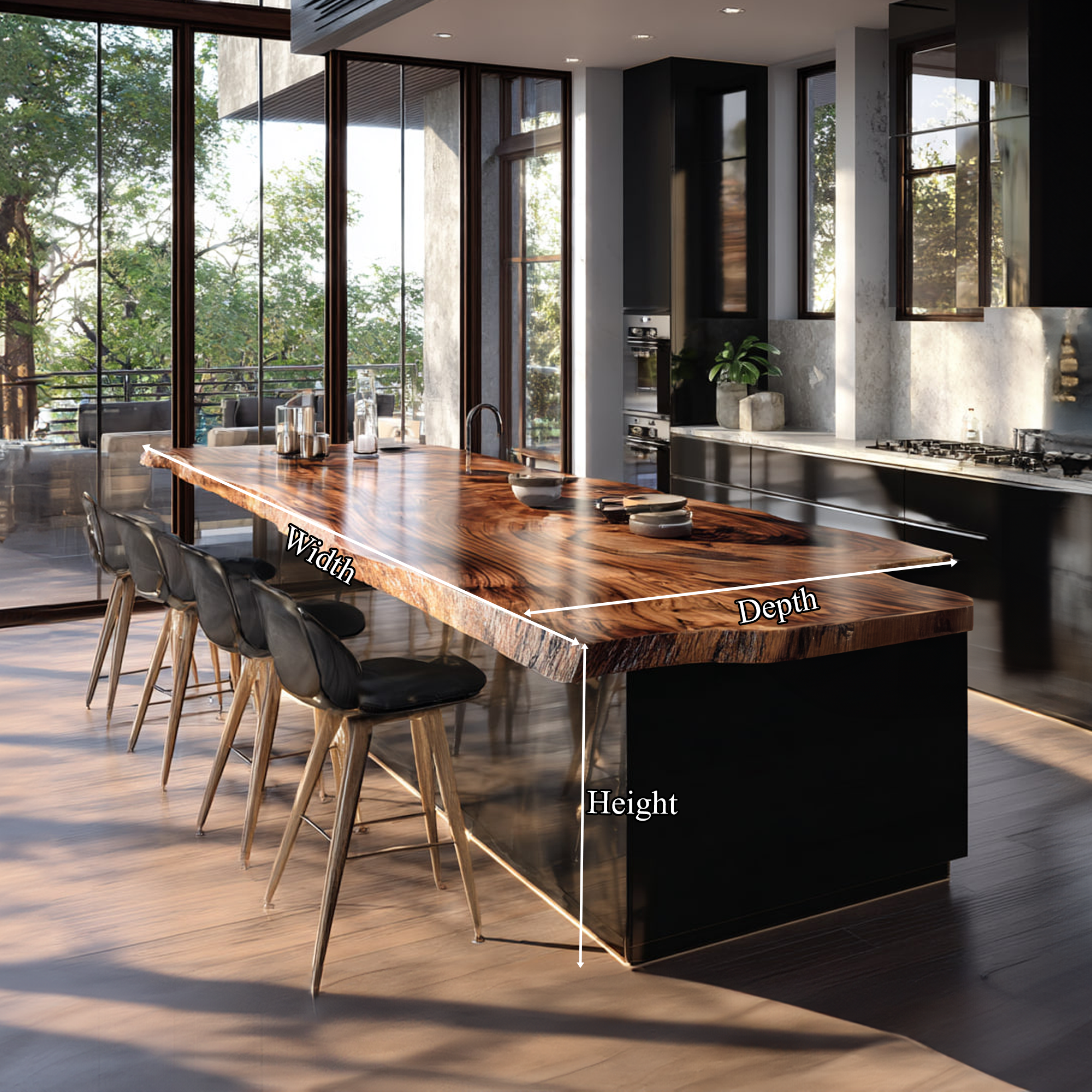 Rustic Luxury Live Edge Counter Kitchen Or Home Bar SINLKIKI119