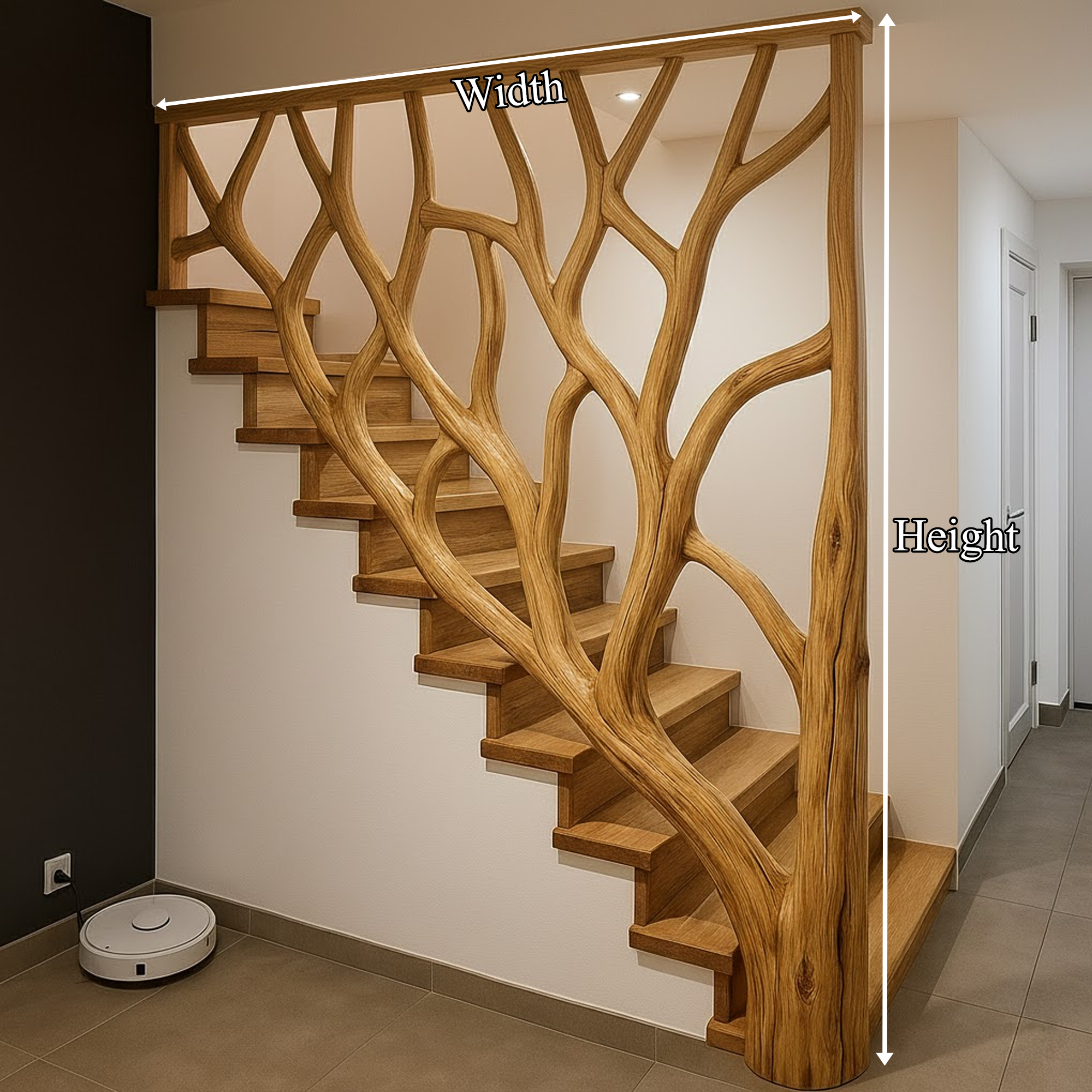 Rustic Stair Railing For Staircase And Entryway SINLKIST010