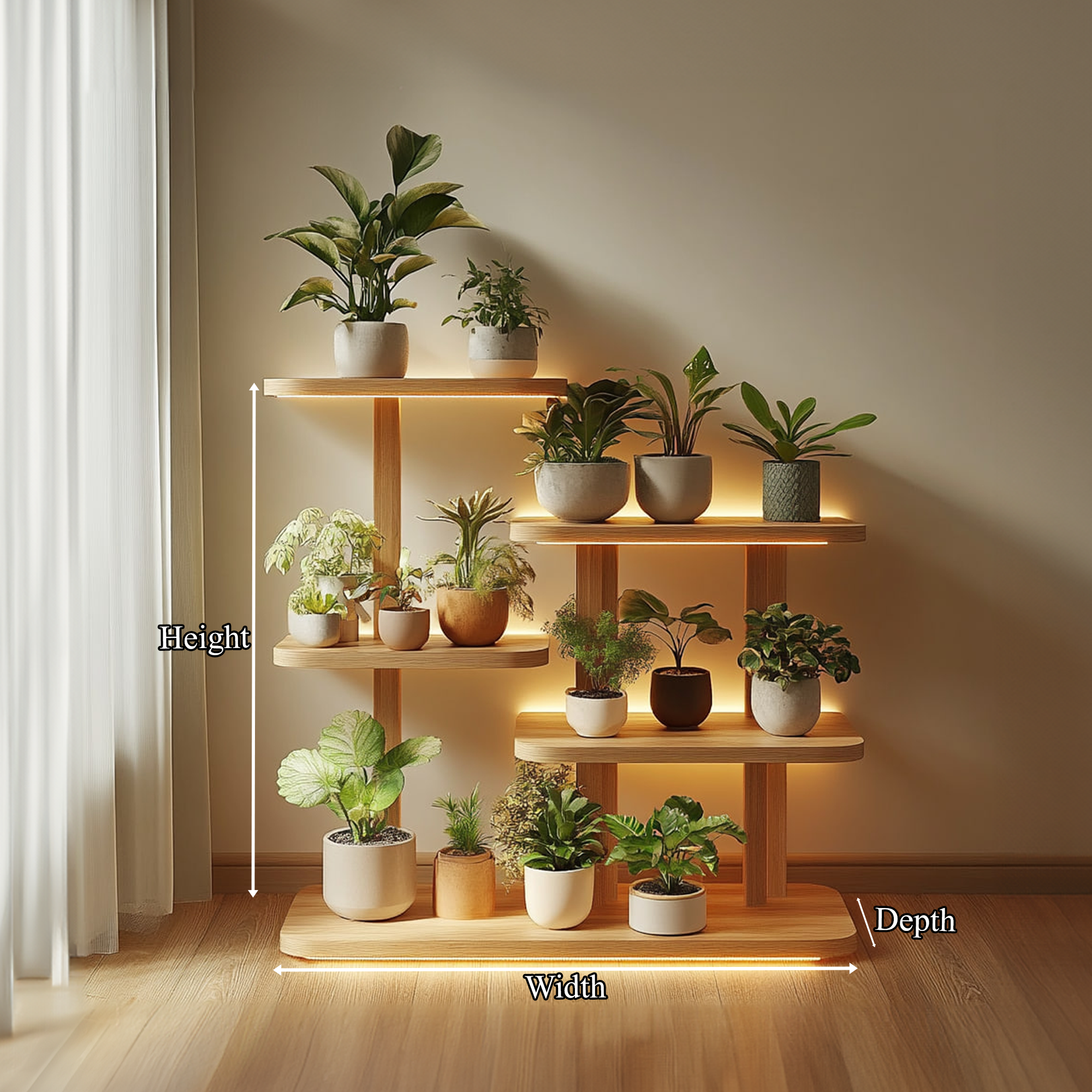 Mid Century Modern Plant Display Living Room SINLKITT086