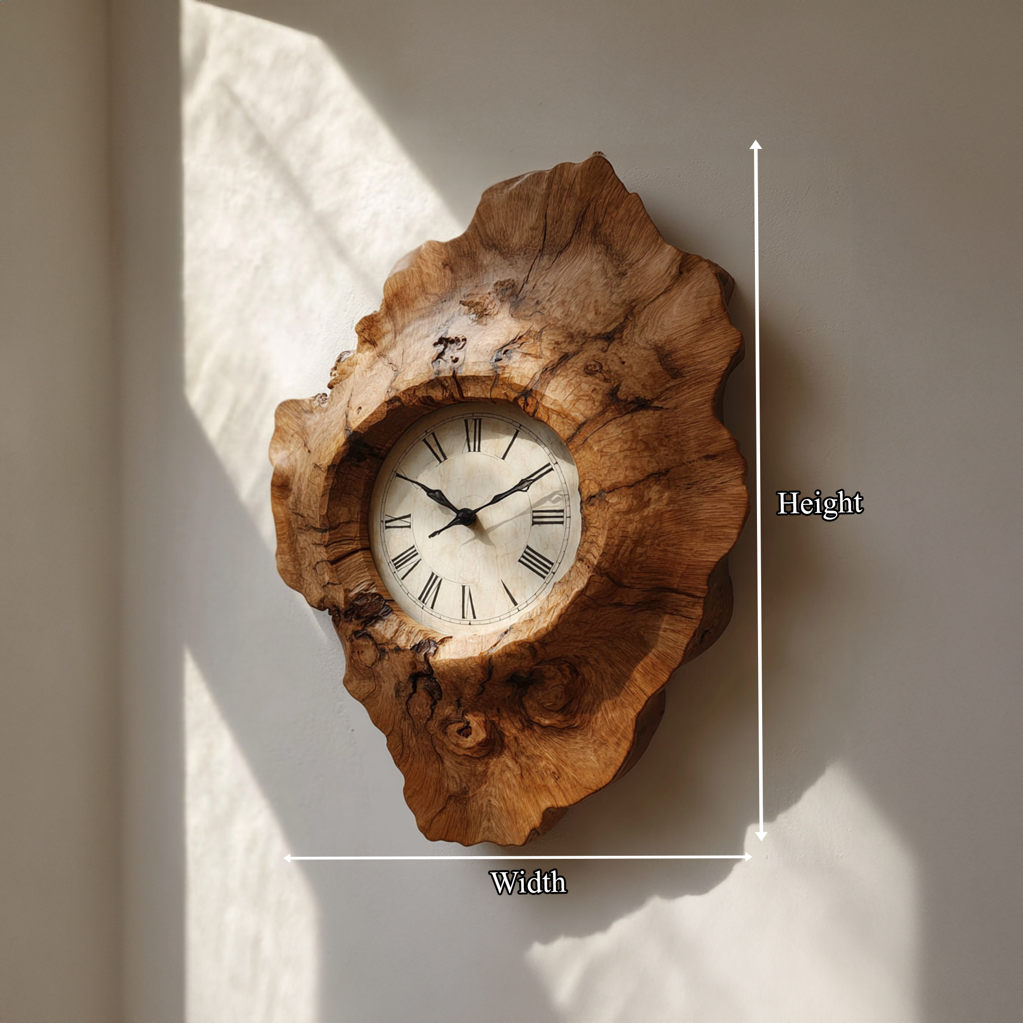 Rustic Organic Handmade Wood Wall Clock Entryway Or Living Room SINLKICK004