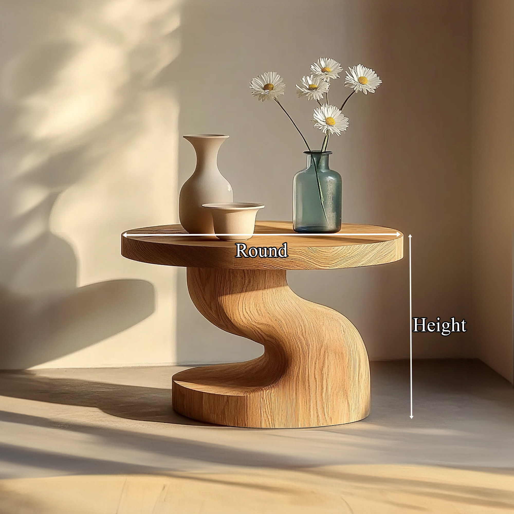 Organic Modern End Table For Living Room SINLKIBT194