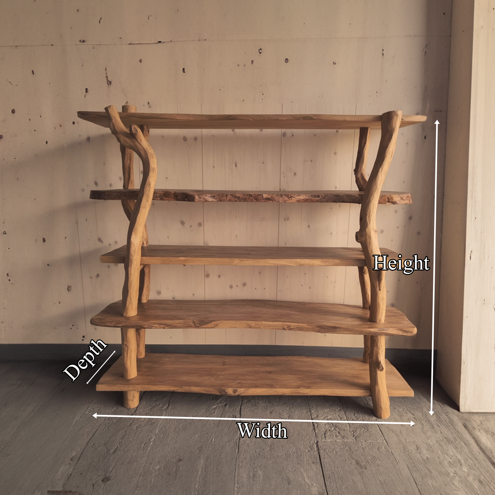 Rustic Wooden Branch Shelf Storage Living Room Or Dining Room SINLKISC273