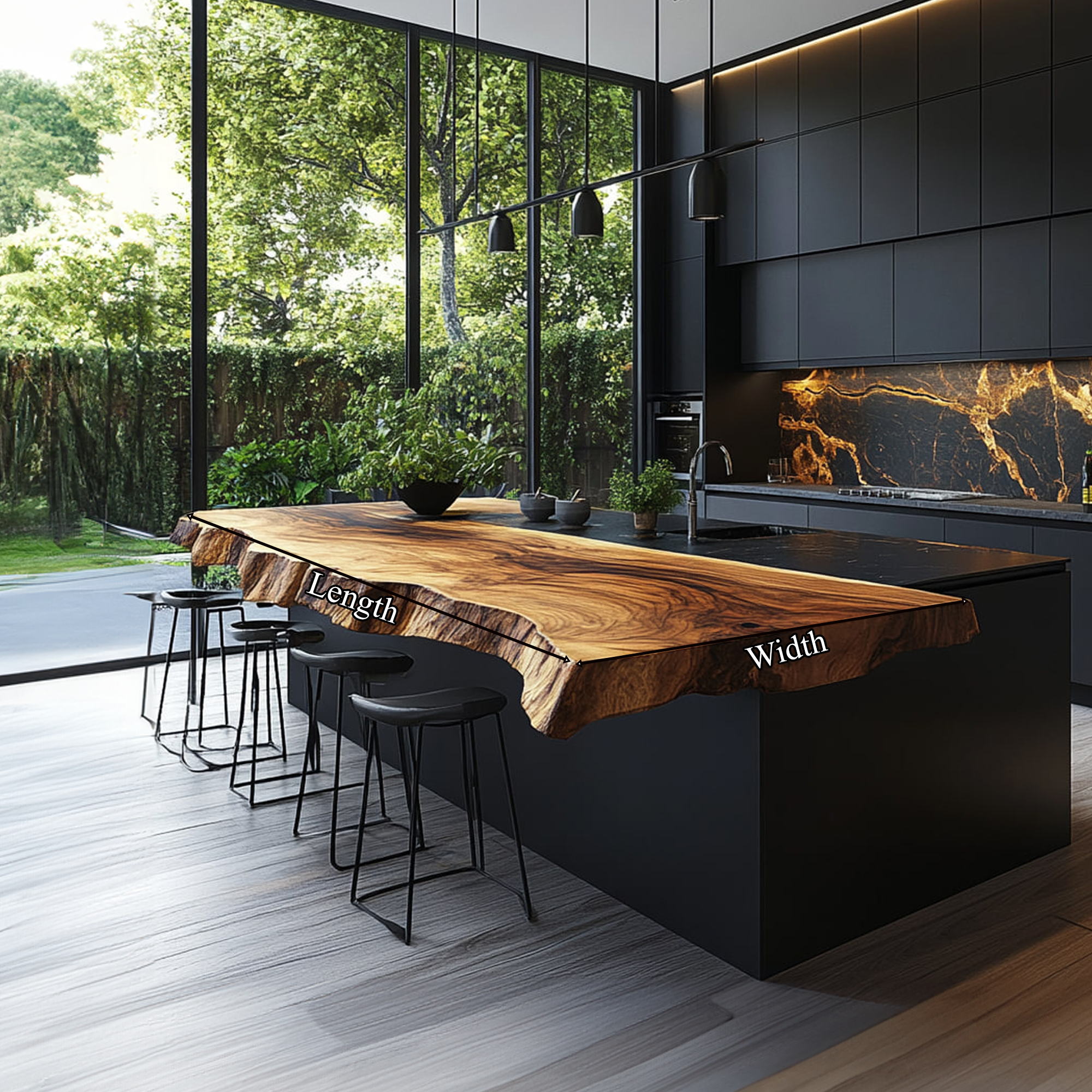 Sculptural Live Edge Kitchen Island Kitchen Or Breakfast Area SINLKIKI116