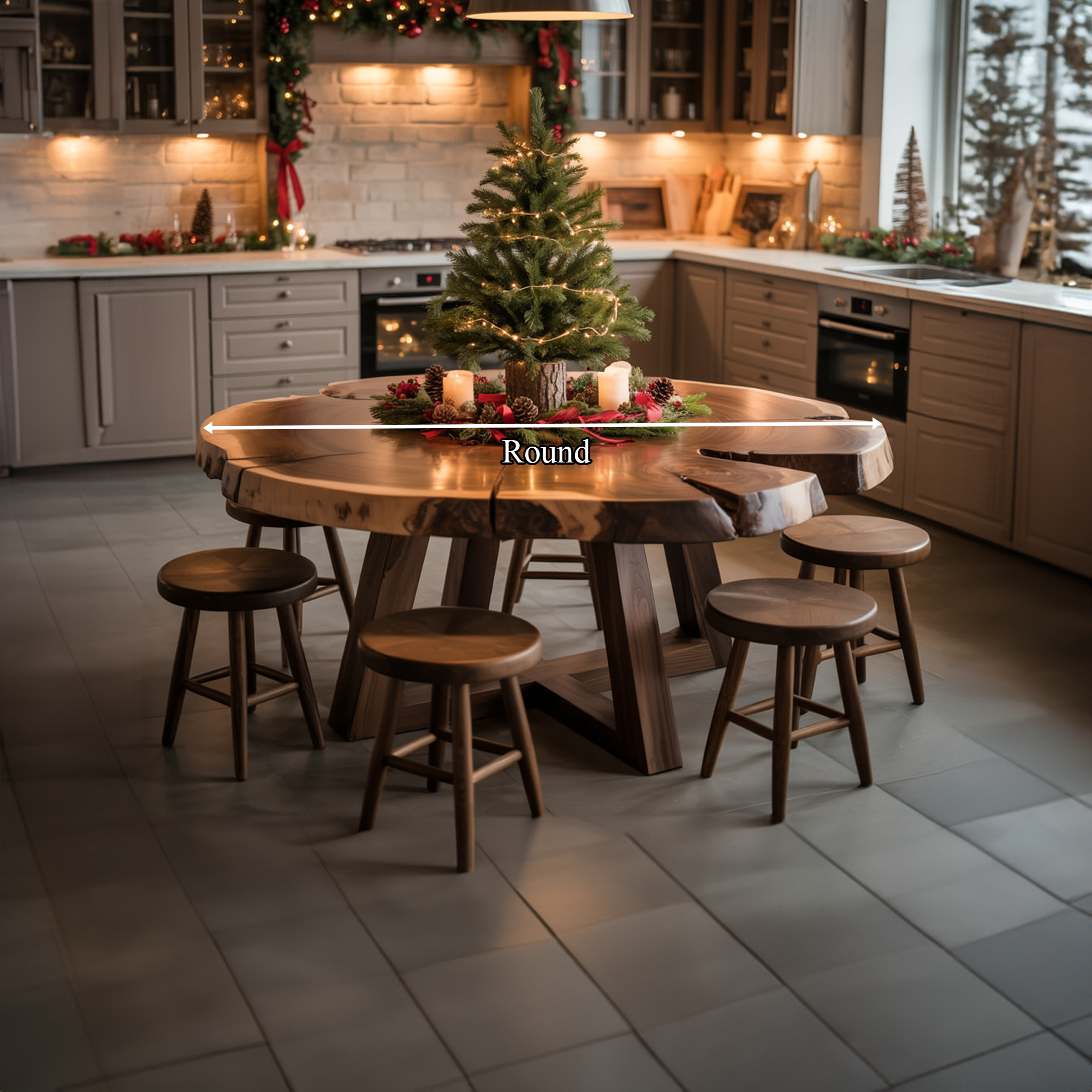 Rustic Dining Table Christmas Kitchen Display SINLKIDT141