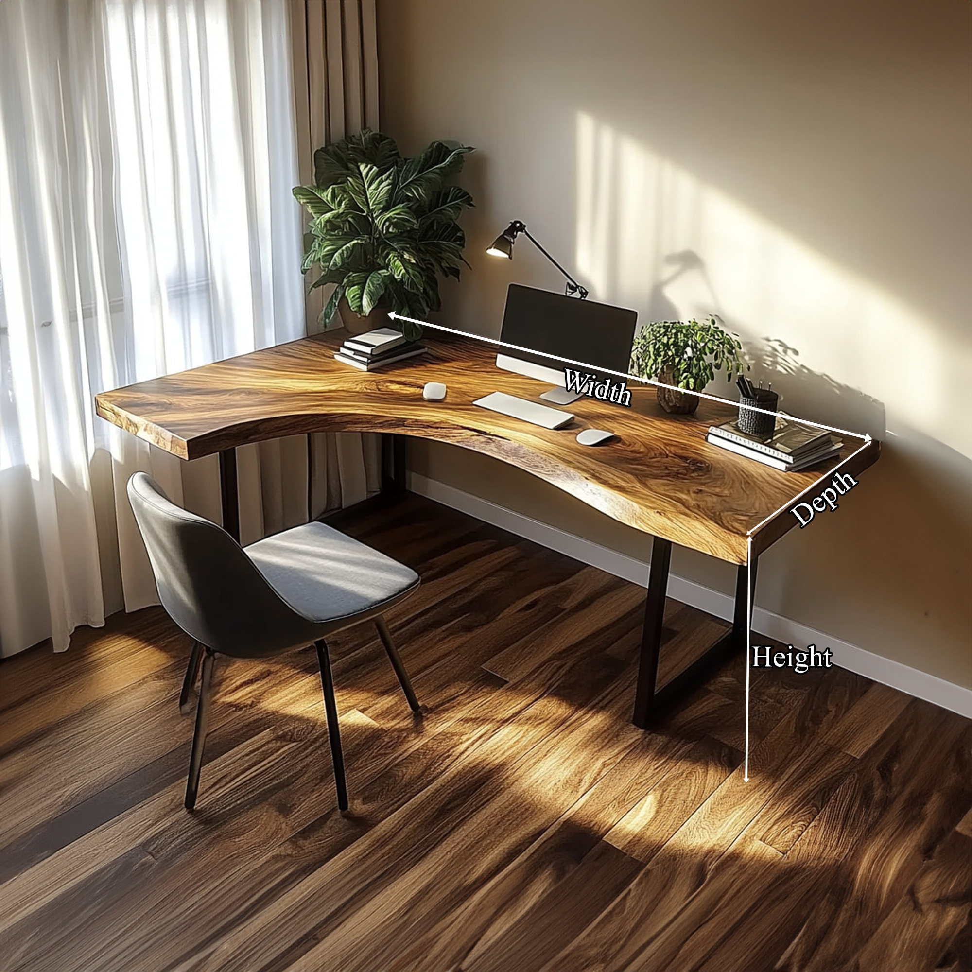 Rustic Organic Office Desk Bedroom And Studio Room SINLKIDK035