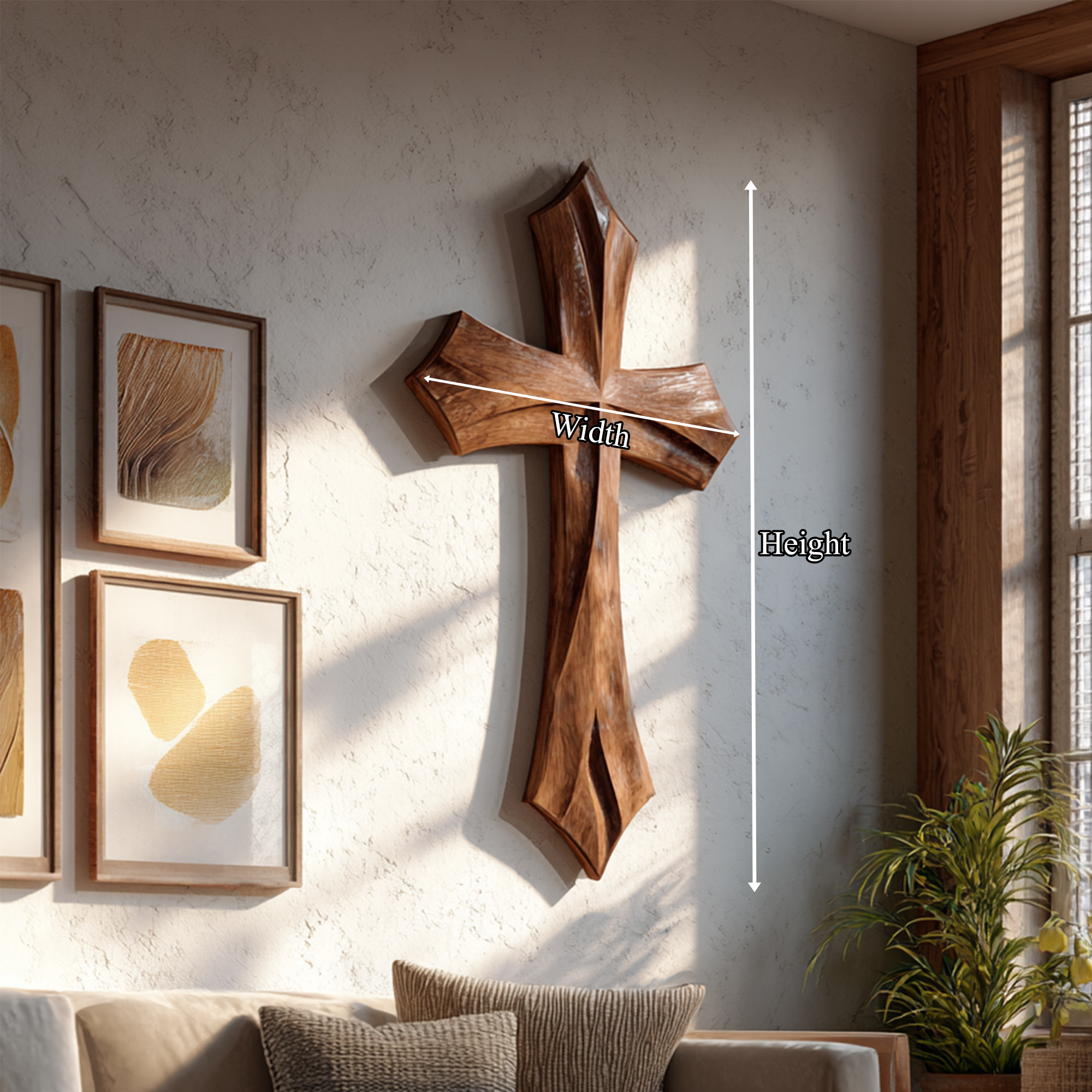 Rustic Wall Cross Reading Room Or Prayer Room SINLKIWD007