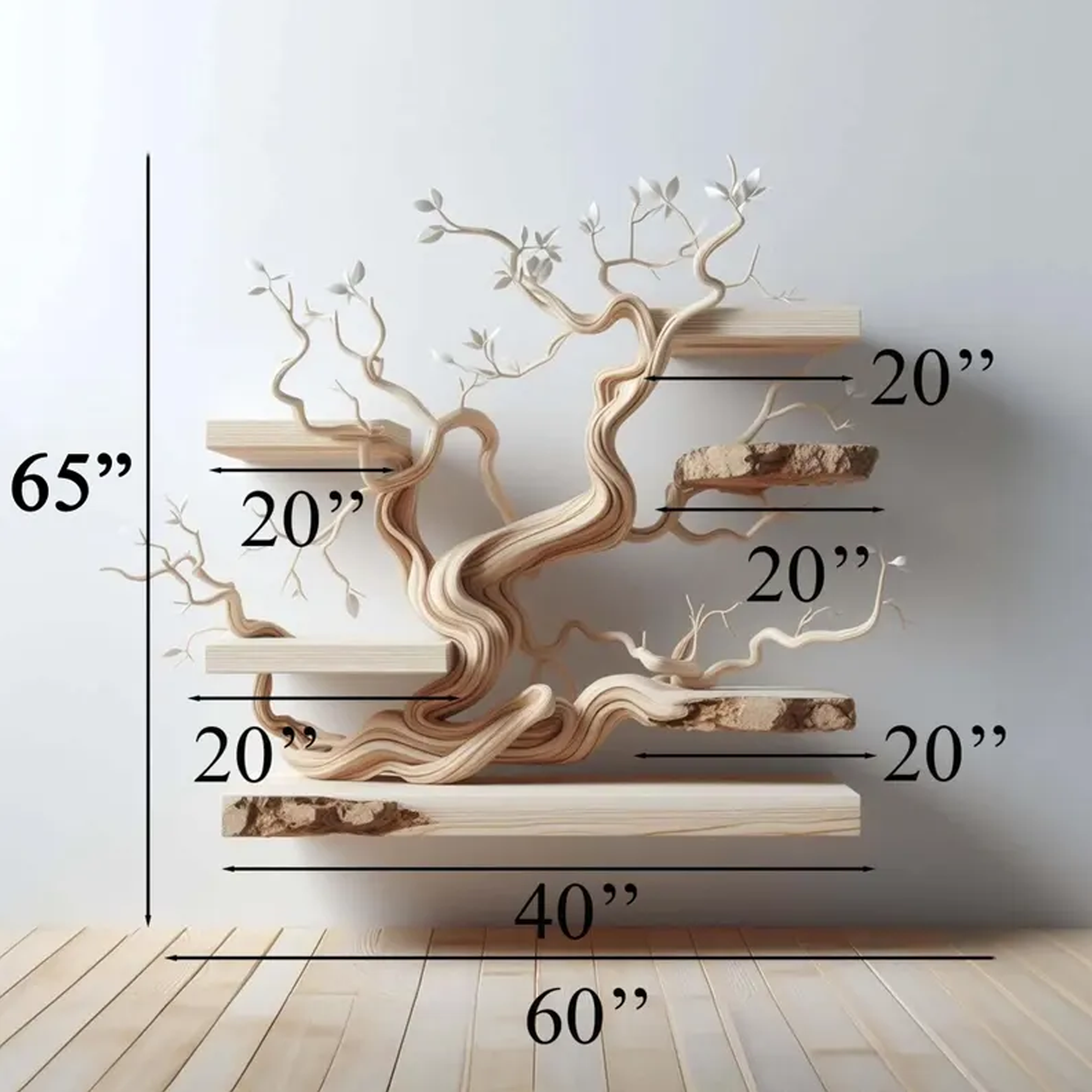 Rustic Handmade Wooden Bookshelf Wall Decor Halloween Style SINLKIHW052