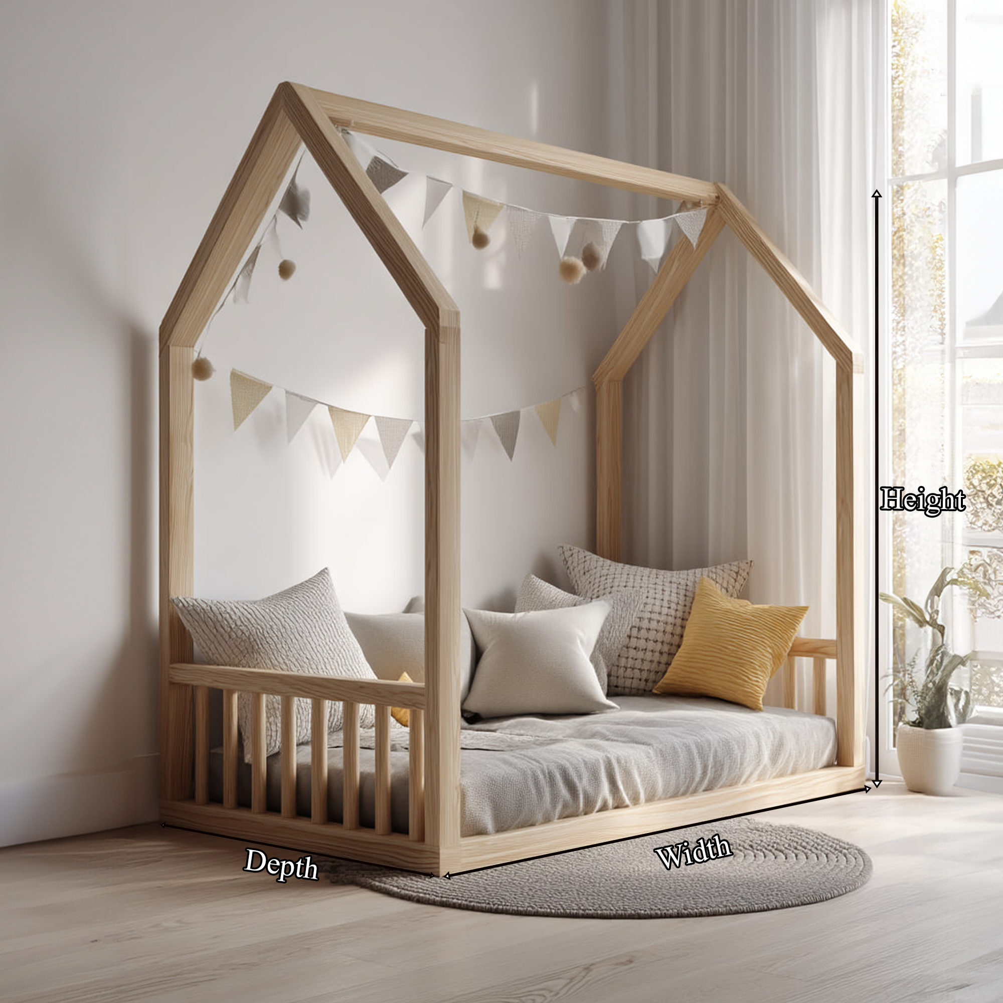 Mid Century House Bed Toddler Bedroom SINLKIWB60