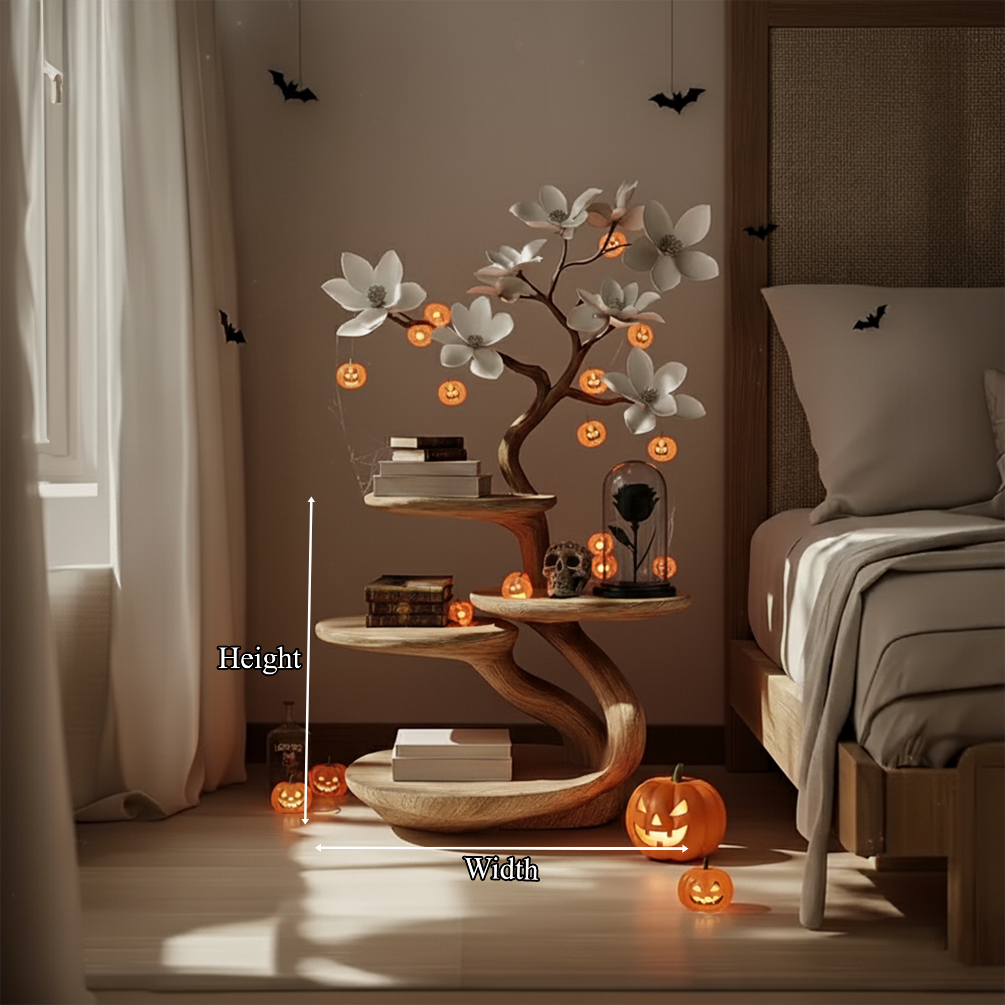Mid Century Halloween Beside Table Bedroom SINLKIHW025