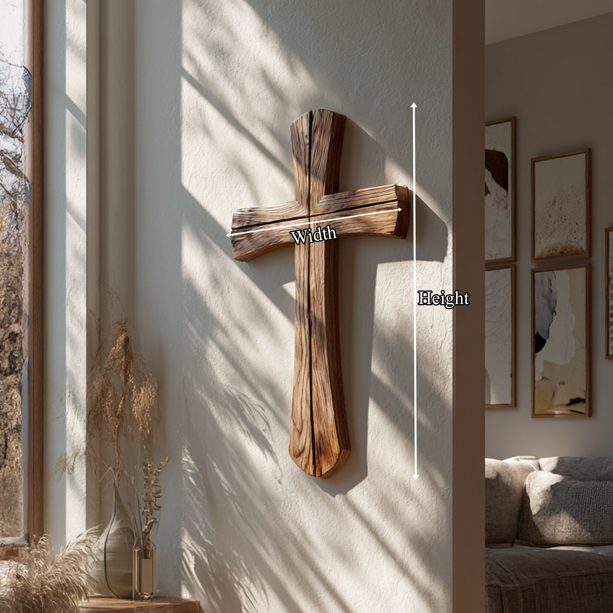 Rustic Wooden Wall Cross Living Room And Study Room SINLKIWD004