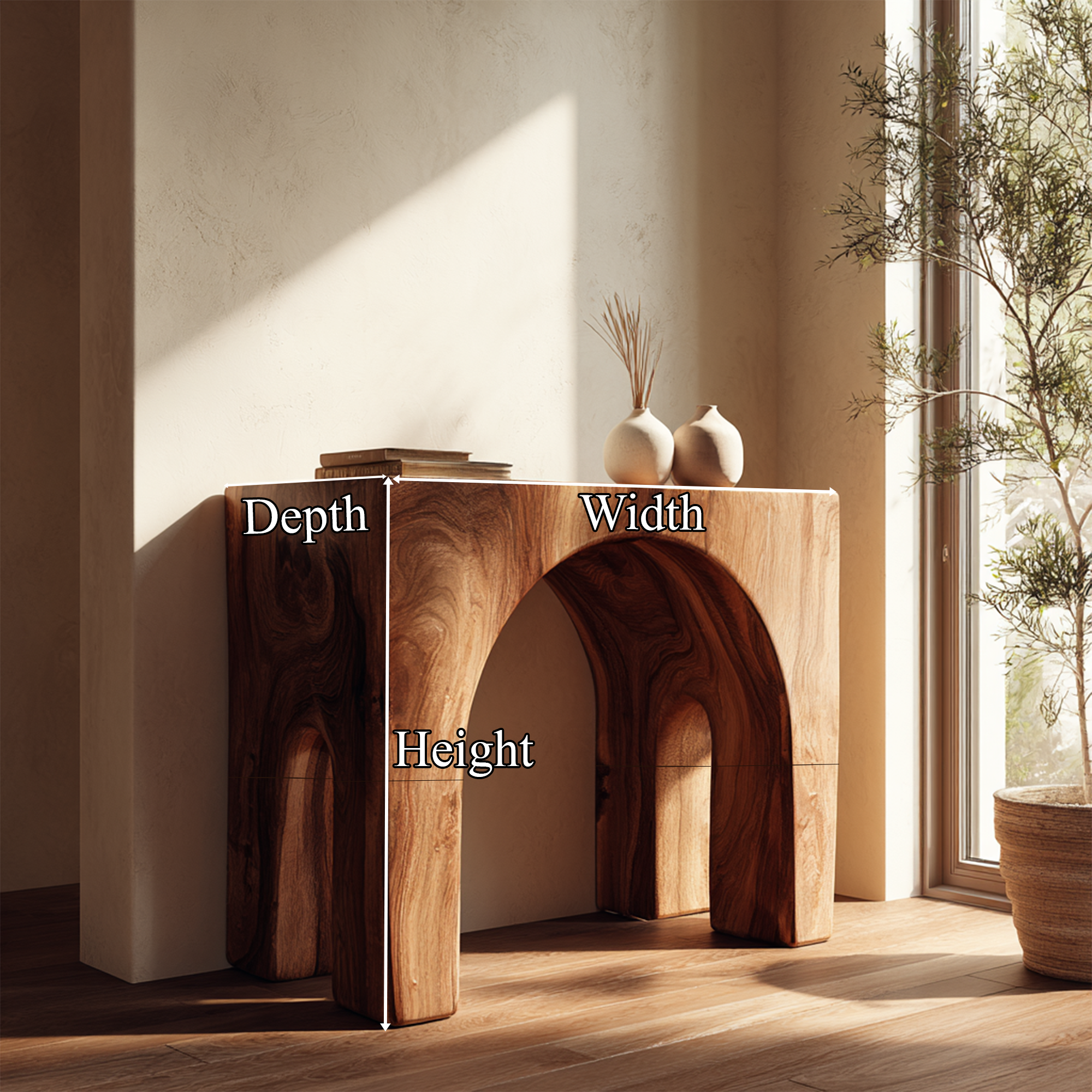 Mid Century Modern Console Live Edge Wood Hallway SINLKICS411