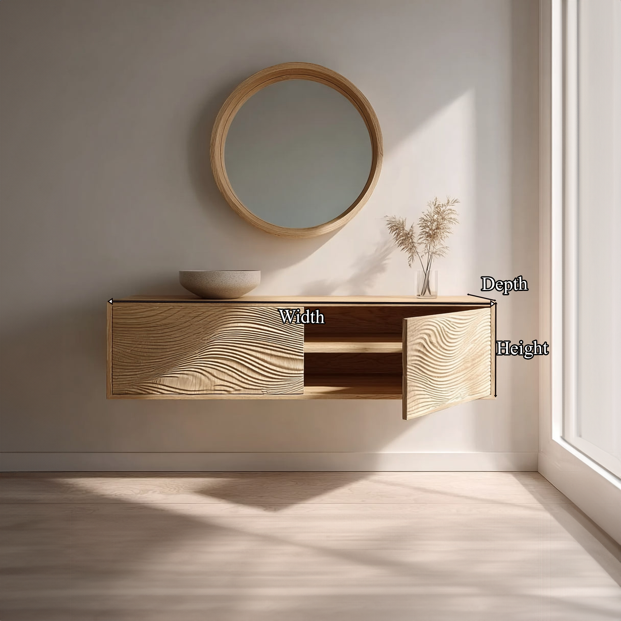 Rustic Floating Bathroom Vanity Modern Washroom SINLKIBRV181