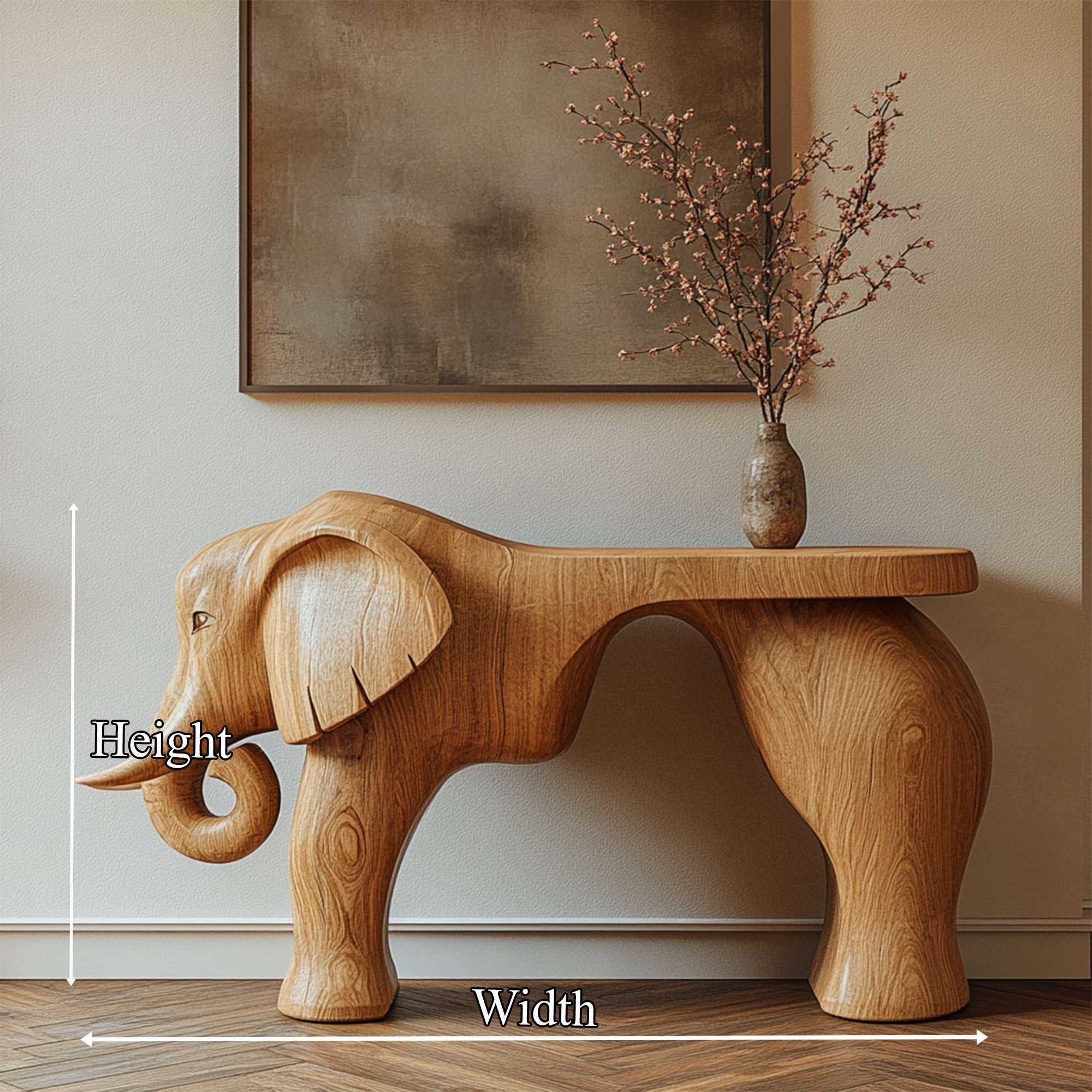 Rustic Console Table Carved Elephant Design Christmas Living Room SINLKICS399