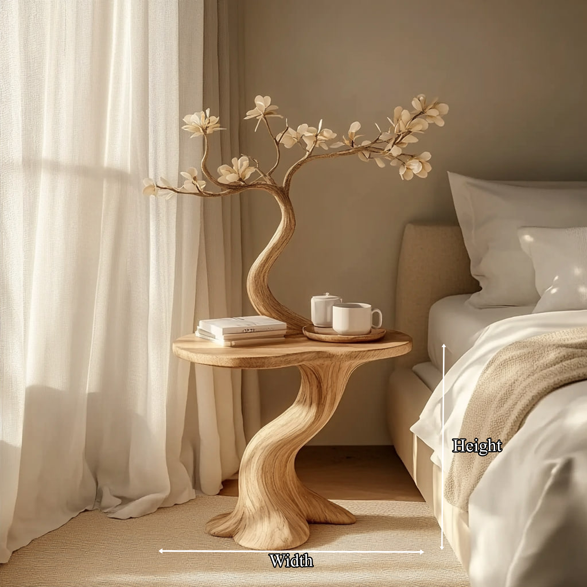 Rustic Organic Nightstand Bedroom Reading Corner Entryway SINLKIBT161
