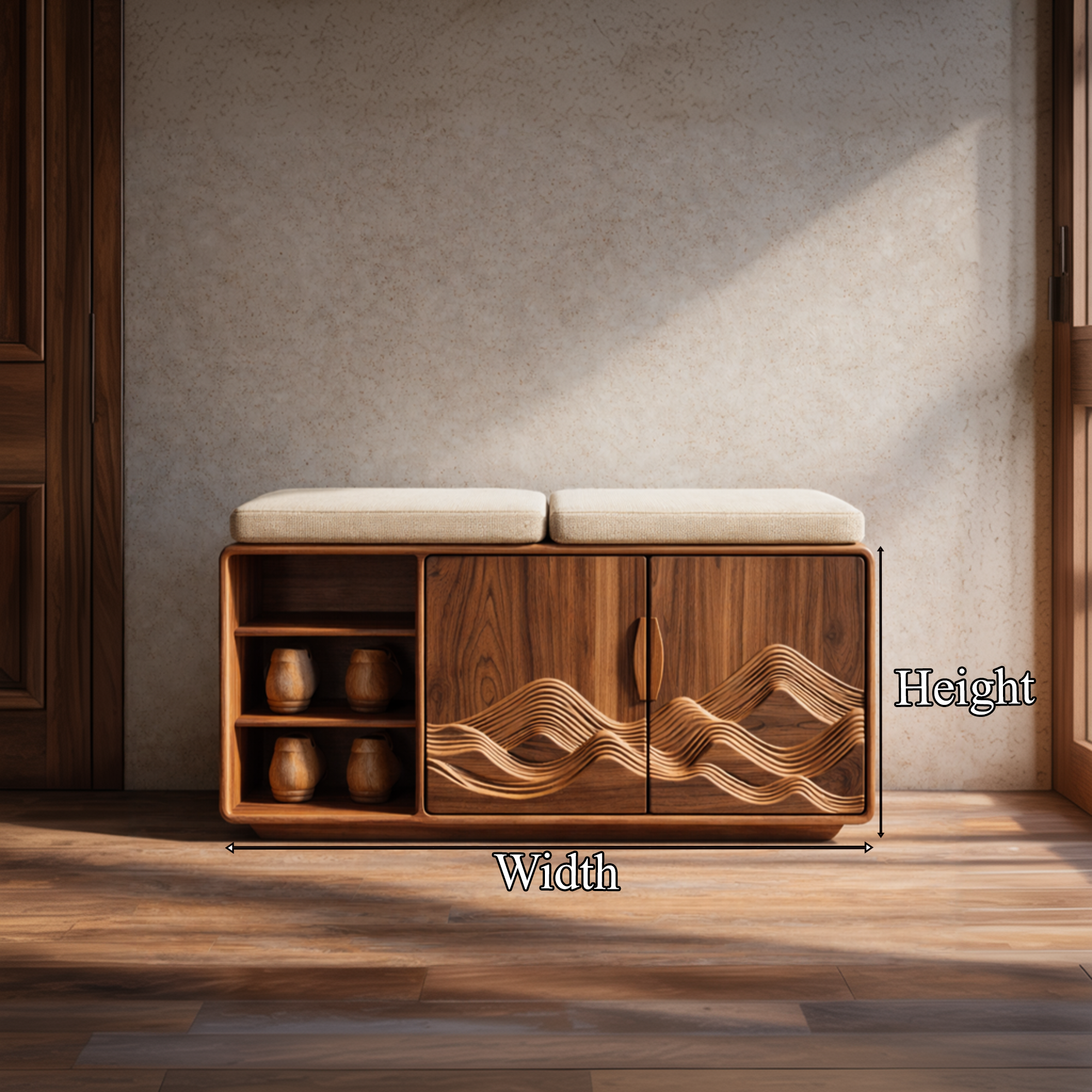 Rustic Shoe Bench For Hallway And Bedroom SINLKISB088