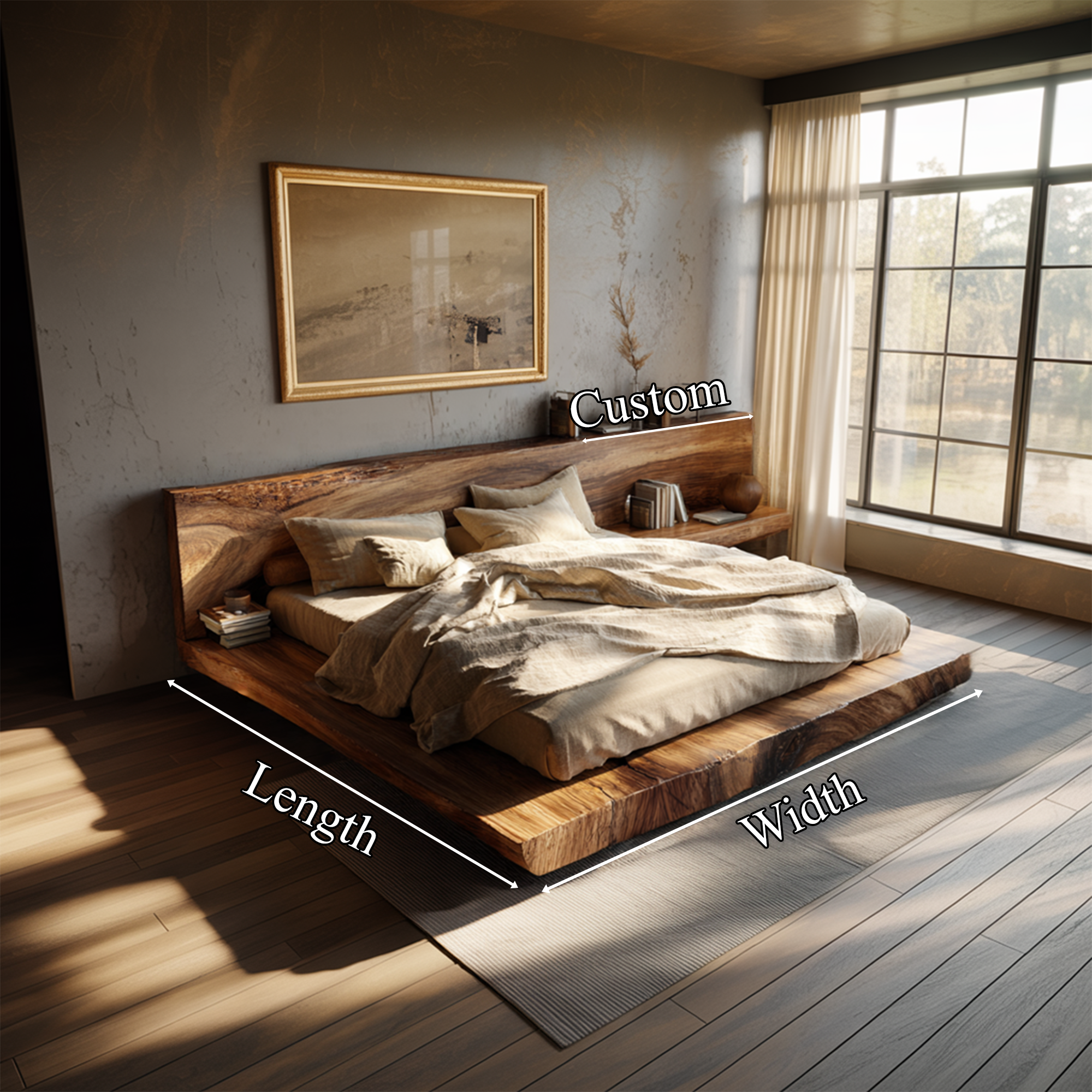 Mid Century Contemporary Bedroom Wood Bed SINLKIWB080