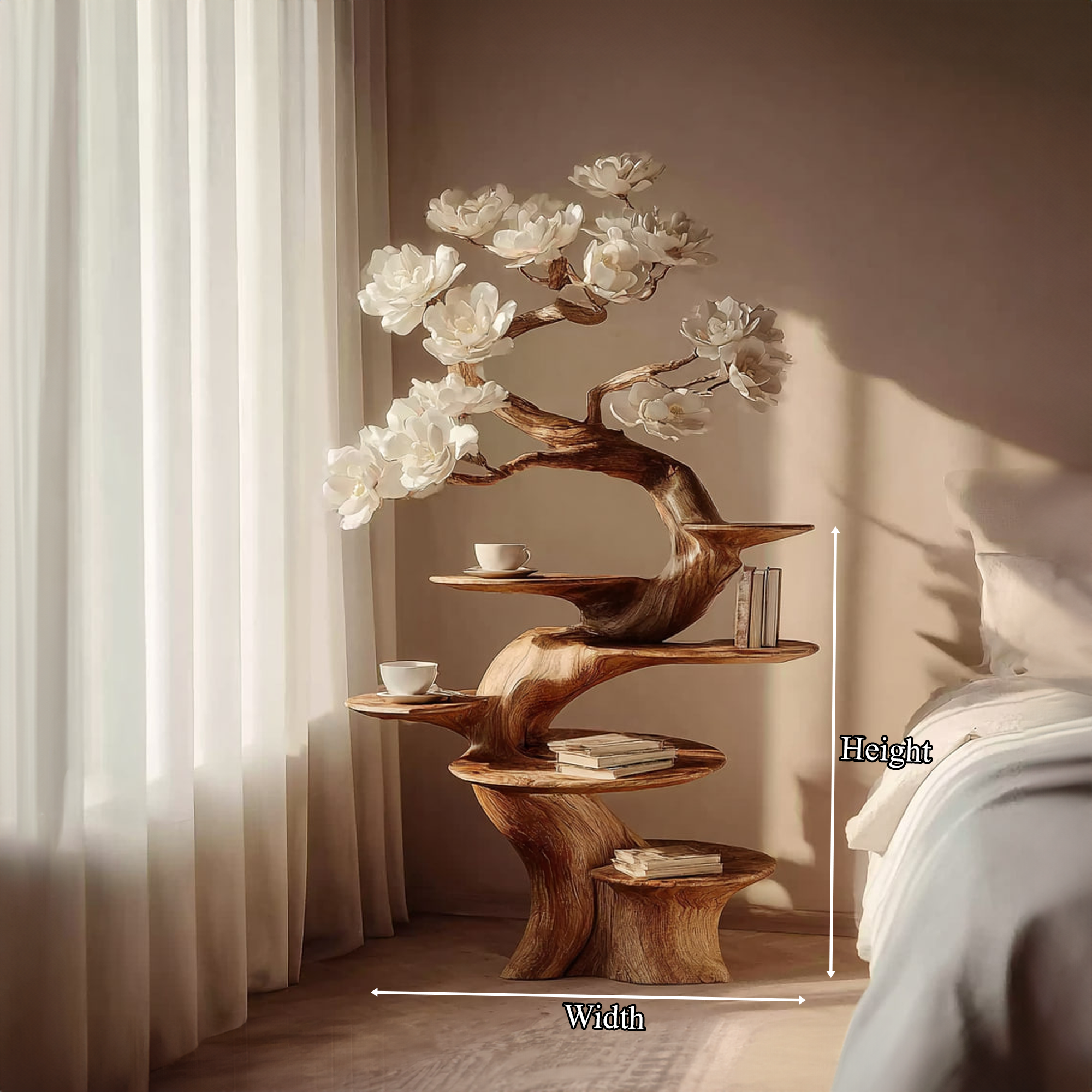 Organic Modern Sculptural Floor Display Shelf For Living Room SINLKIBT174