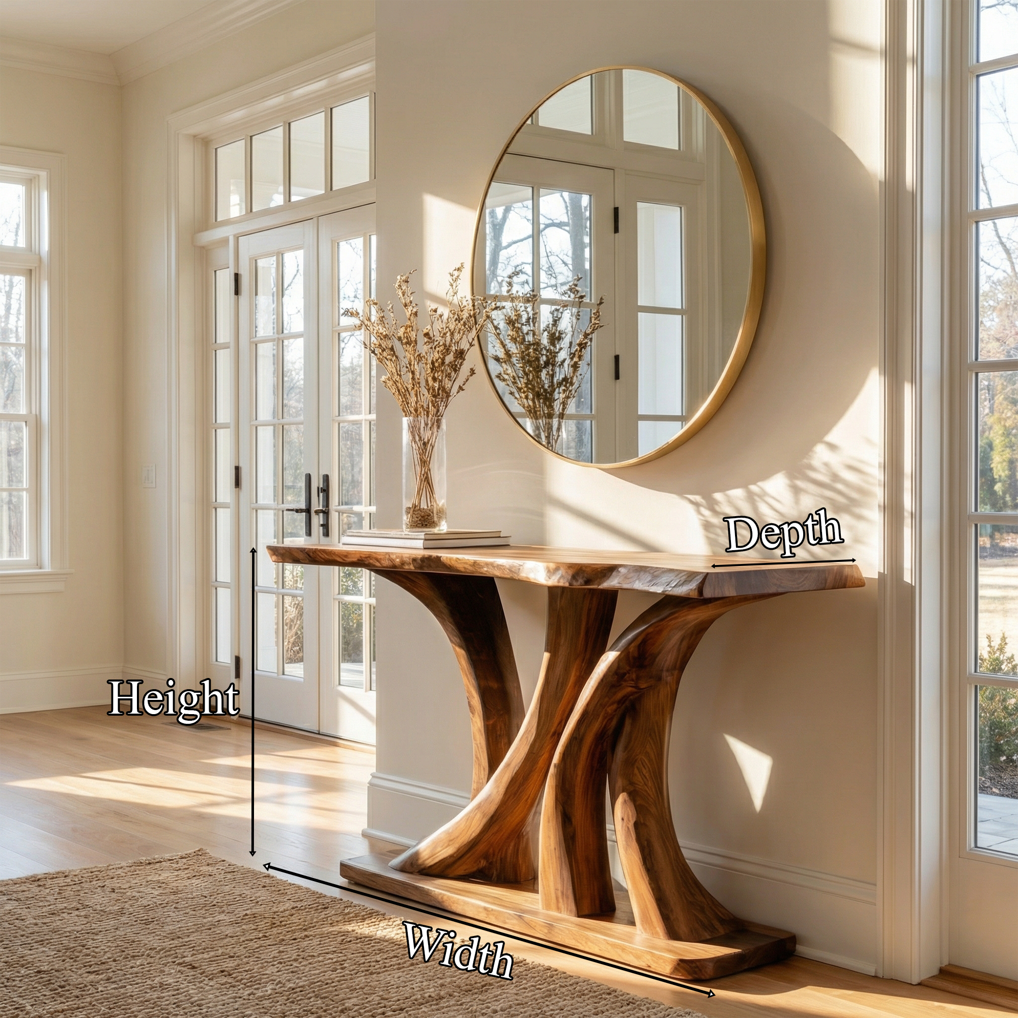 Modern Twin Pedestal Console Table Entryway Hallway Living Room SINLKICS496