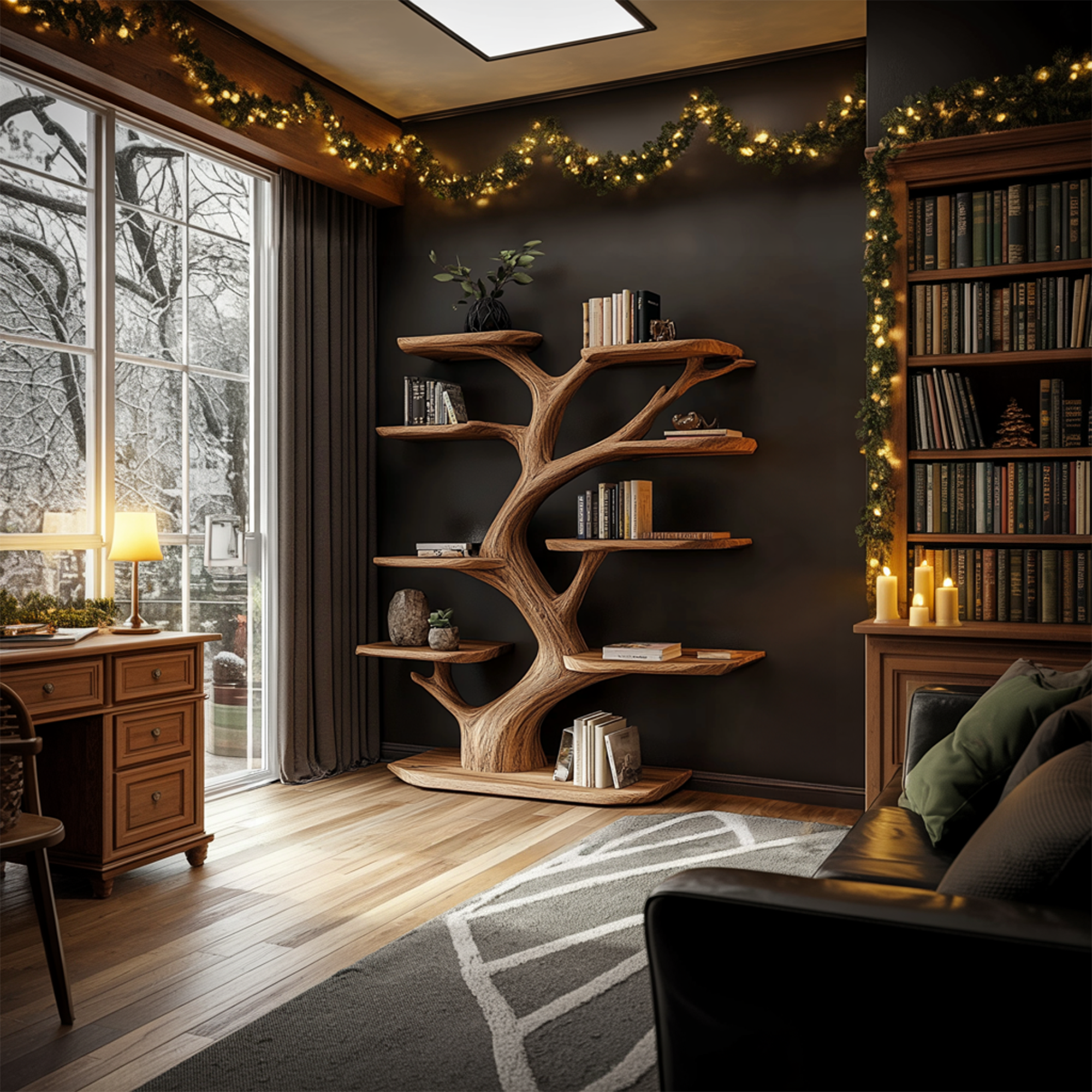 Rustic Tree Wall Shelf Holiday Decor For Bedroom SINLKITB595
