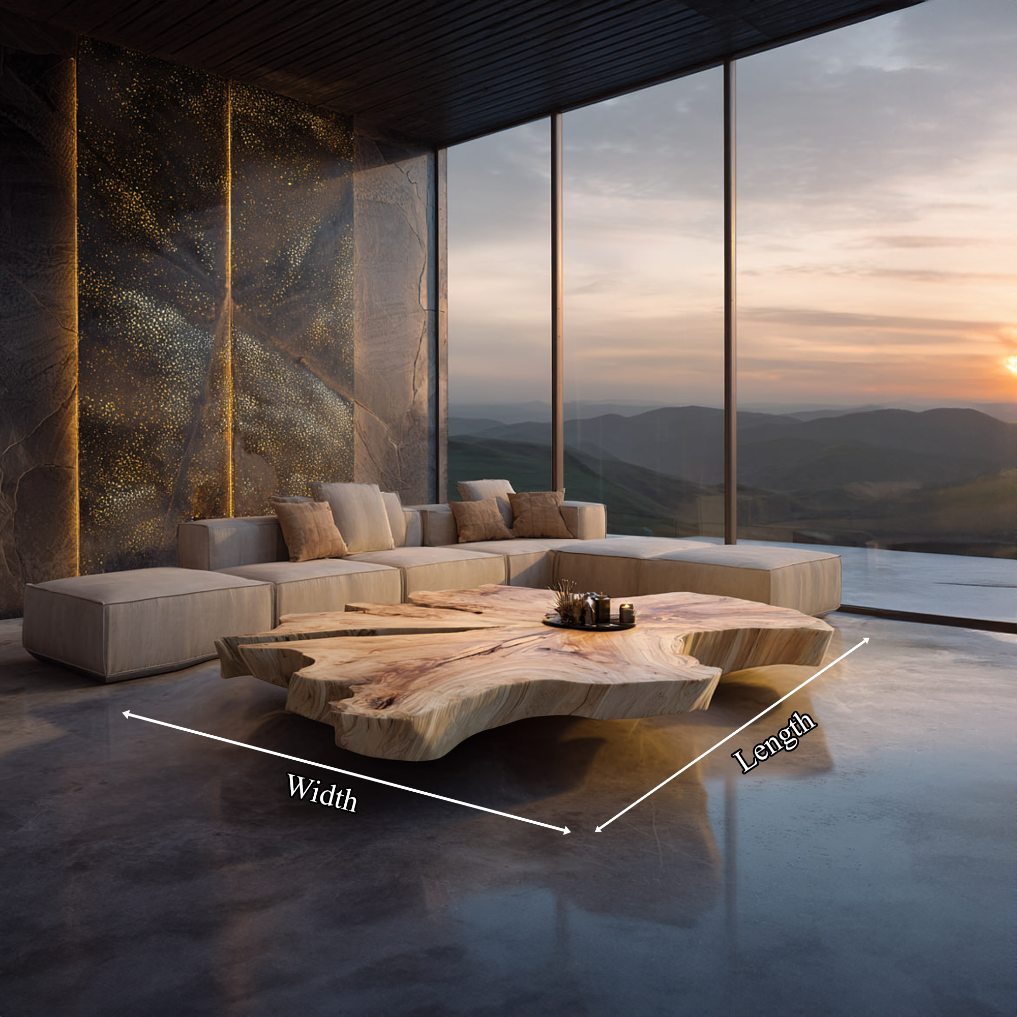 Rustic Natural Form Coffee Table Living Room Or Family Room SINLKICF137