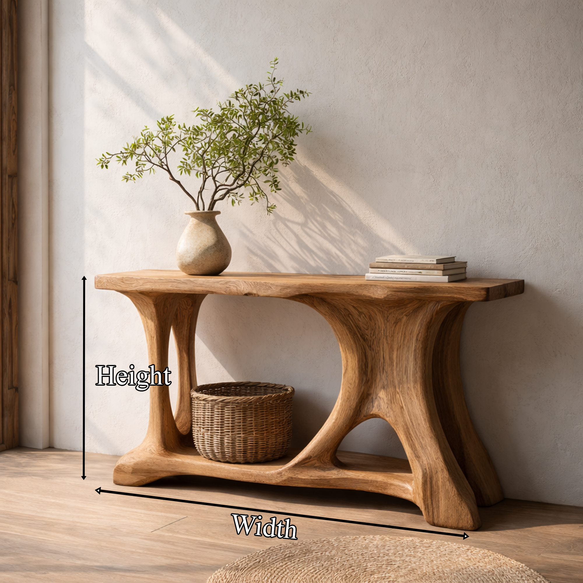 Sculptural Tree Inspired Console Table Handcrafted Art Furniture For Interior Design SINLKICS458
