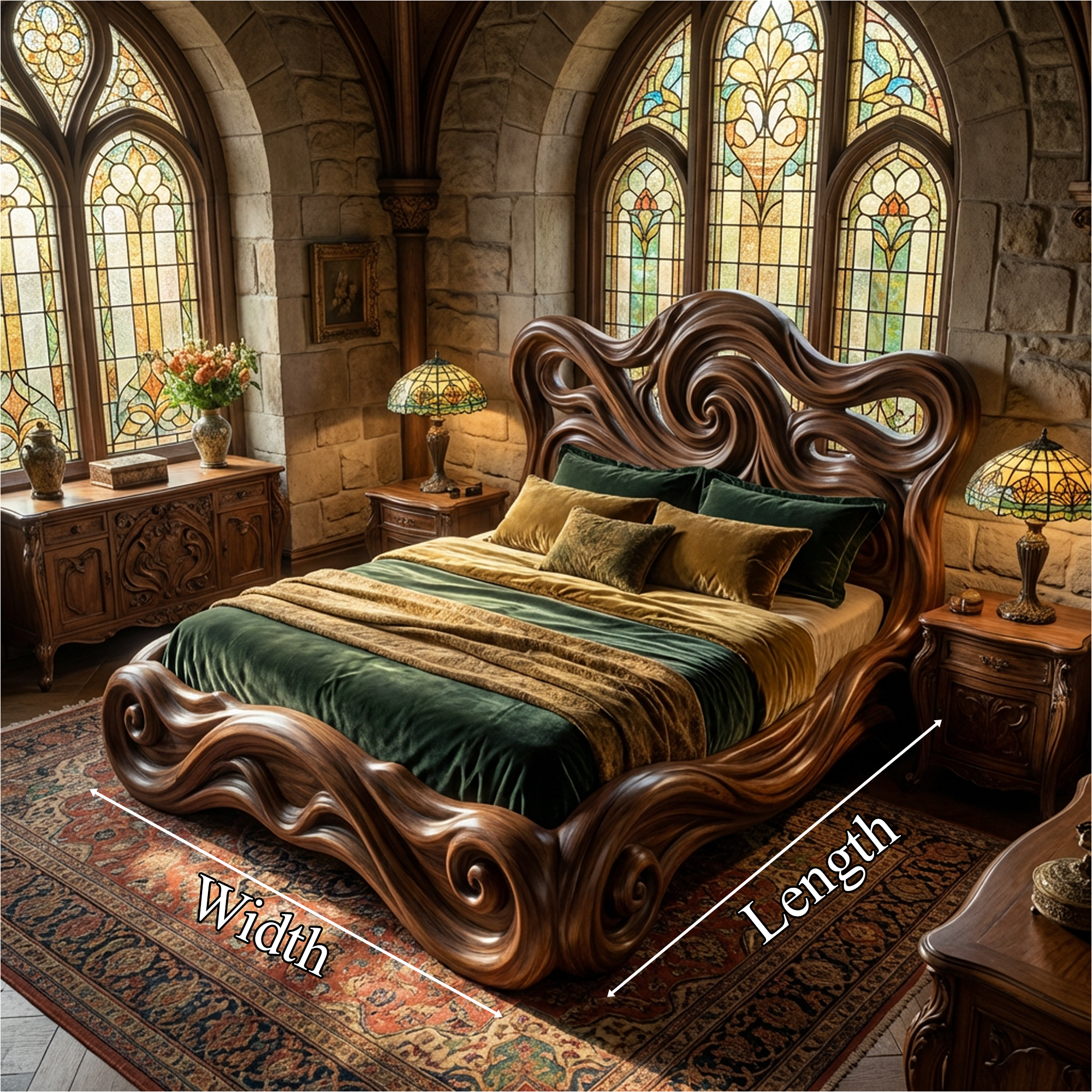 Rustic Organic Platform Bed For Bedroom Or Resting Room SINLKIWB104